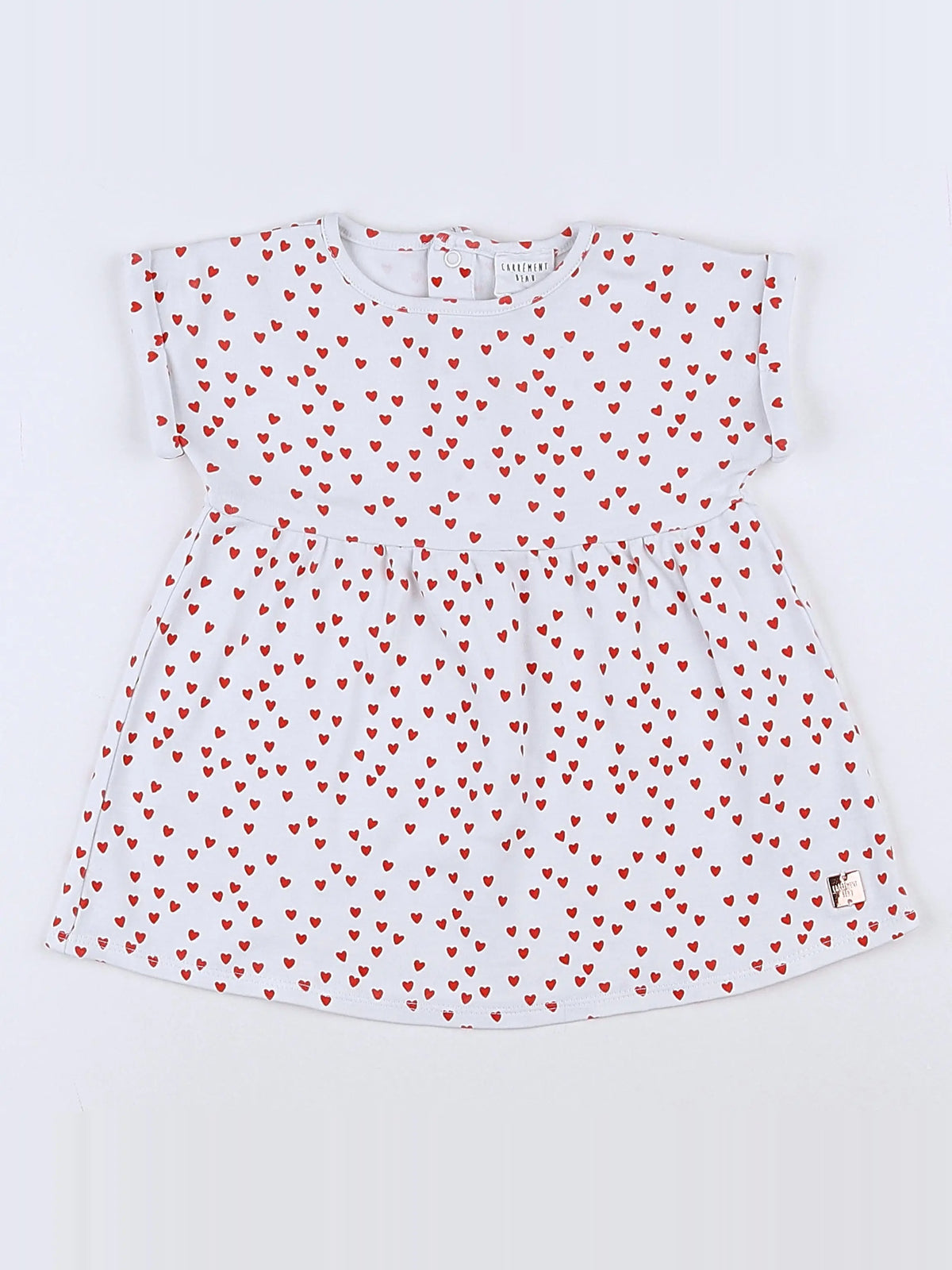 Carrément Beau - robe blanc, rouge - 9 mois