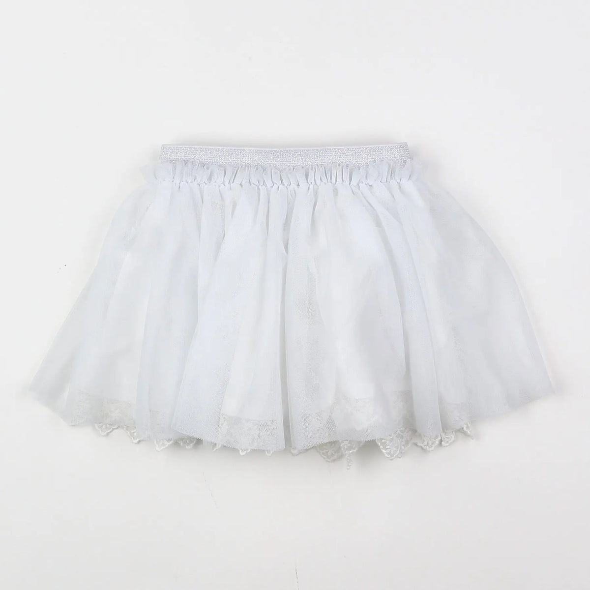 Vertbaudet - jupe blanc, argent - 12 mois