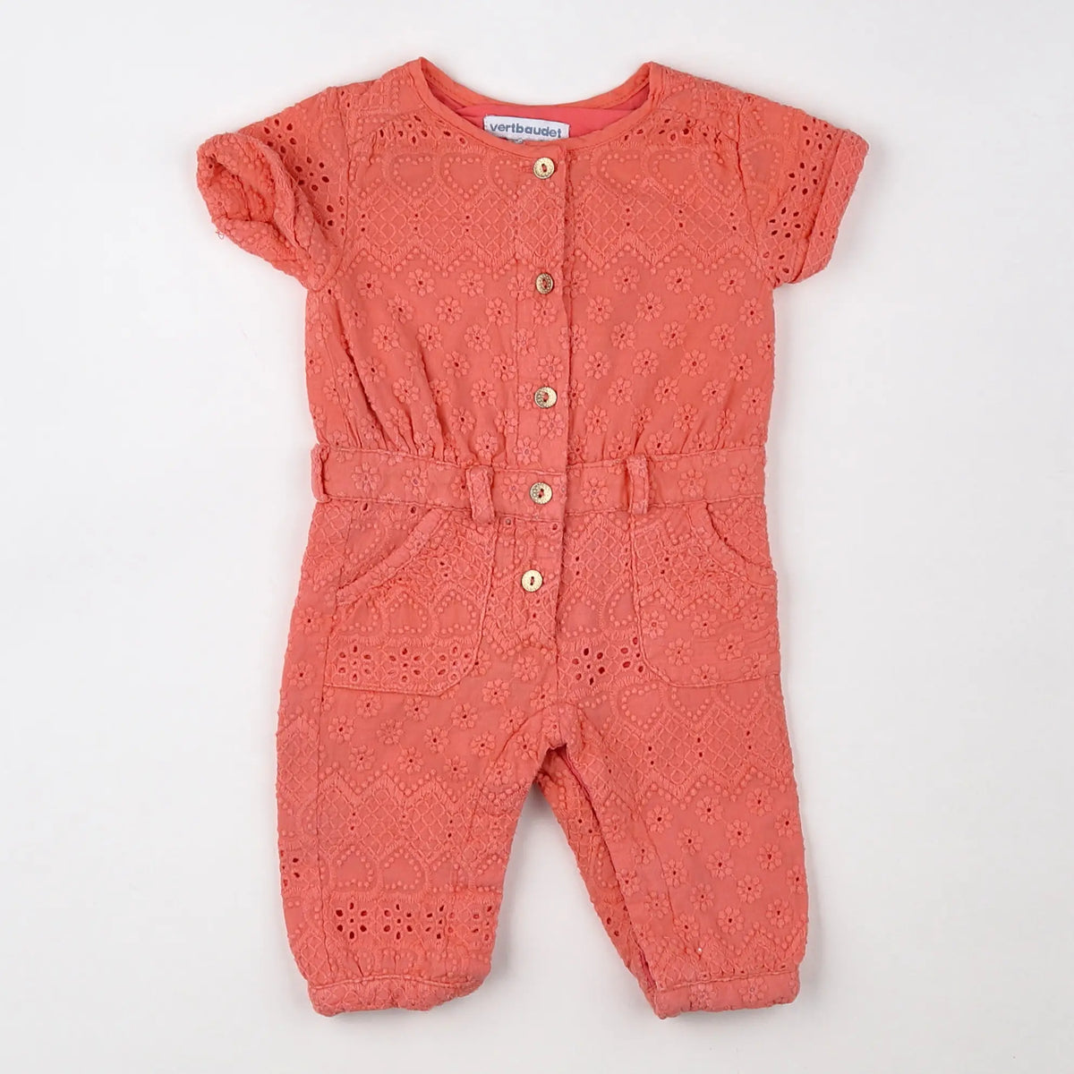 Vertbaudet - combinaison orange - 3 mois