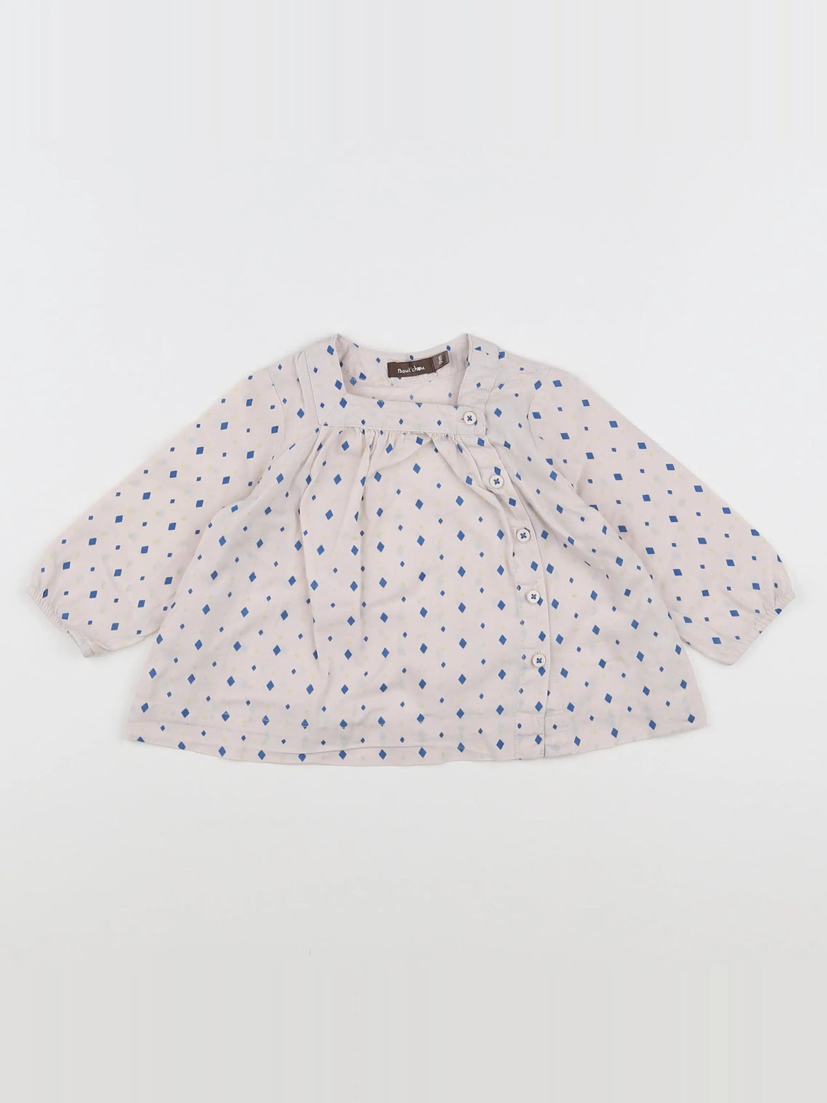 Boutchou - blouse rose, bleu - 9 mois