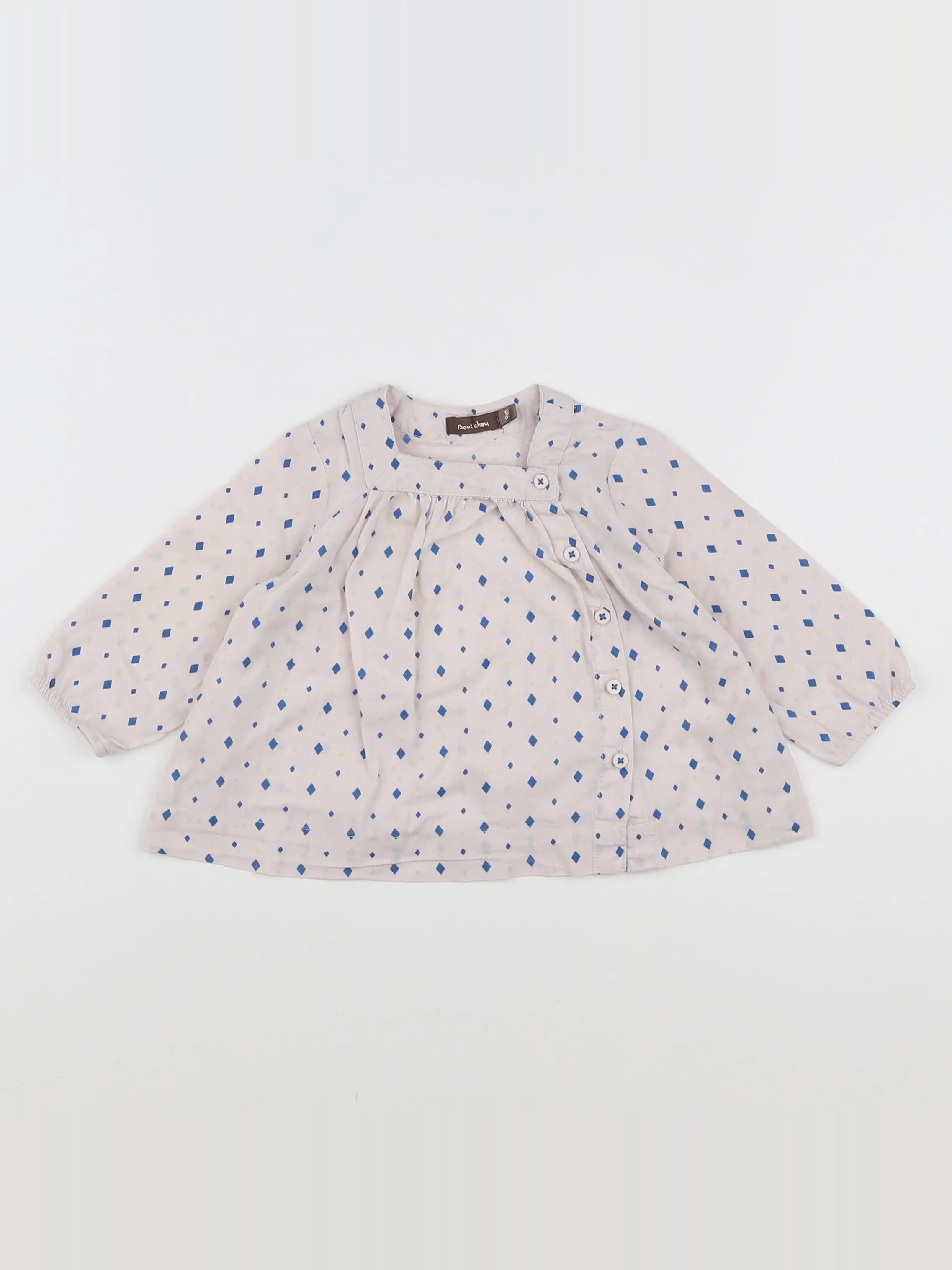 Boutchou - blouse rose, bleu - 9 mois