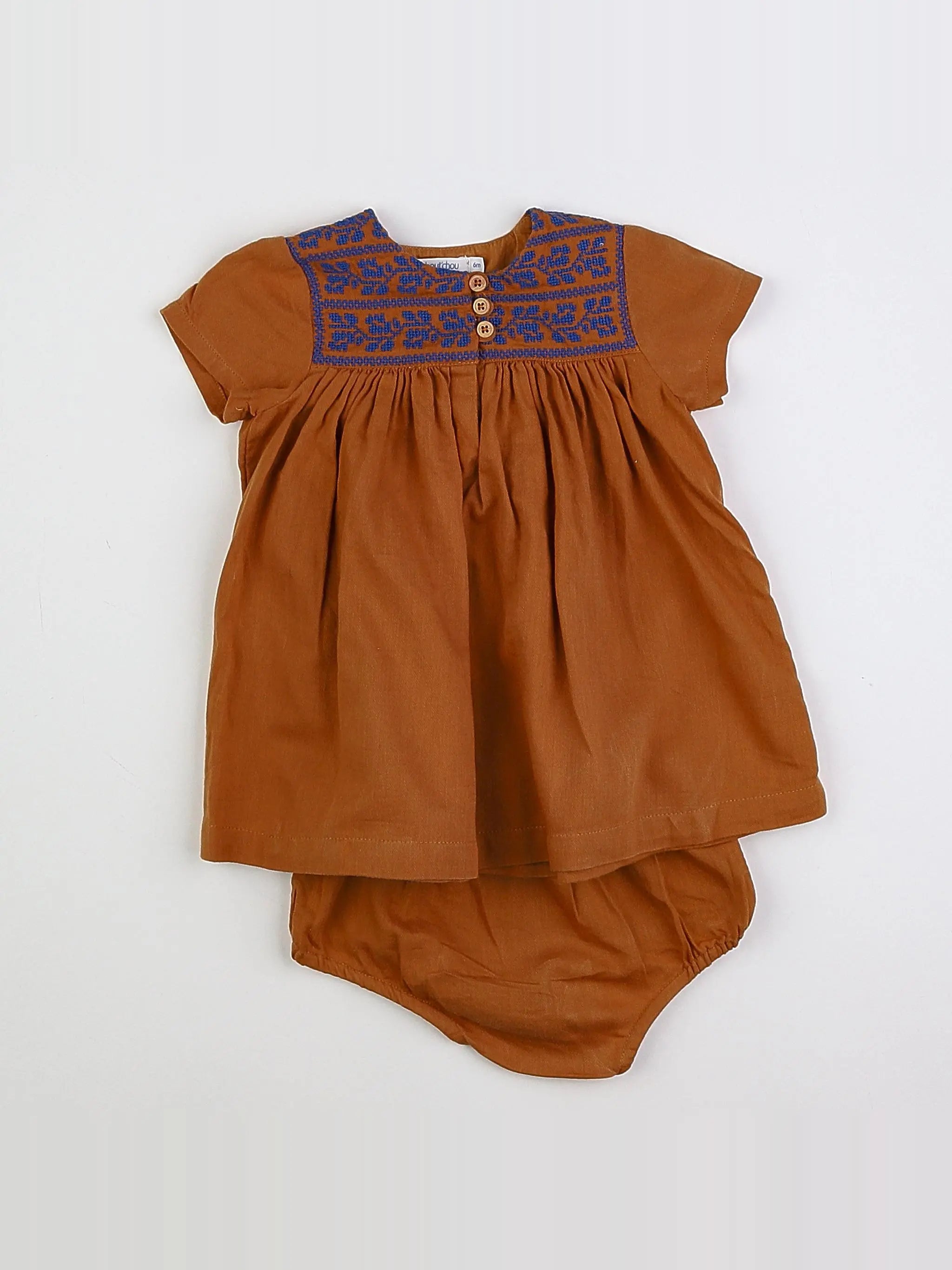 Boutchou - robe marron - 6 mois