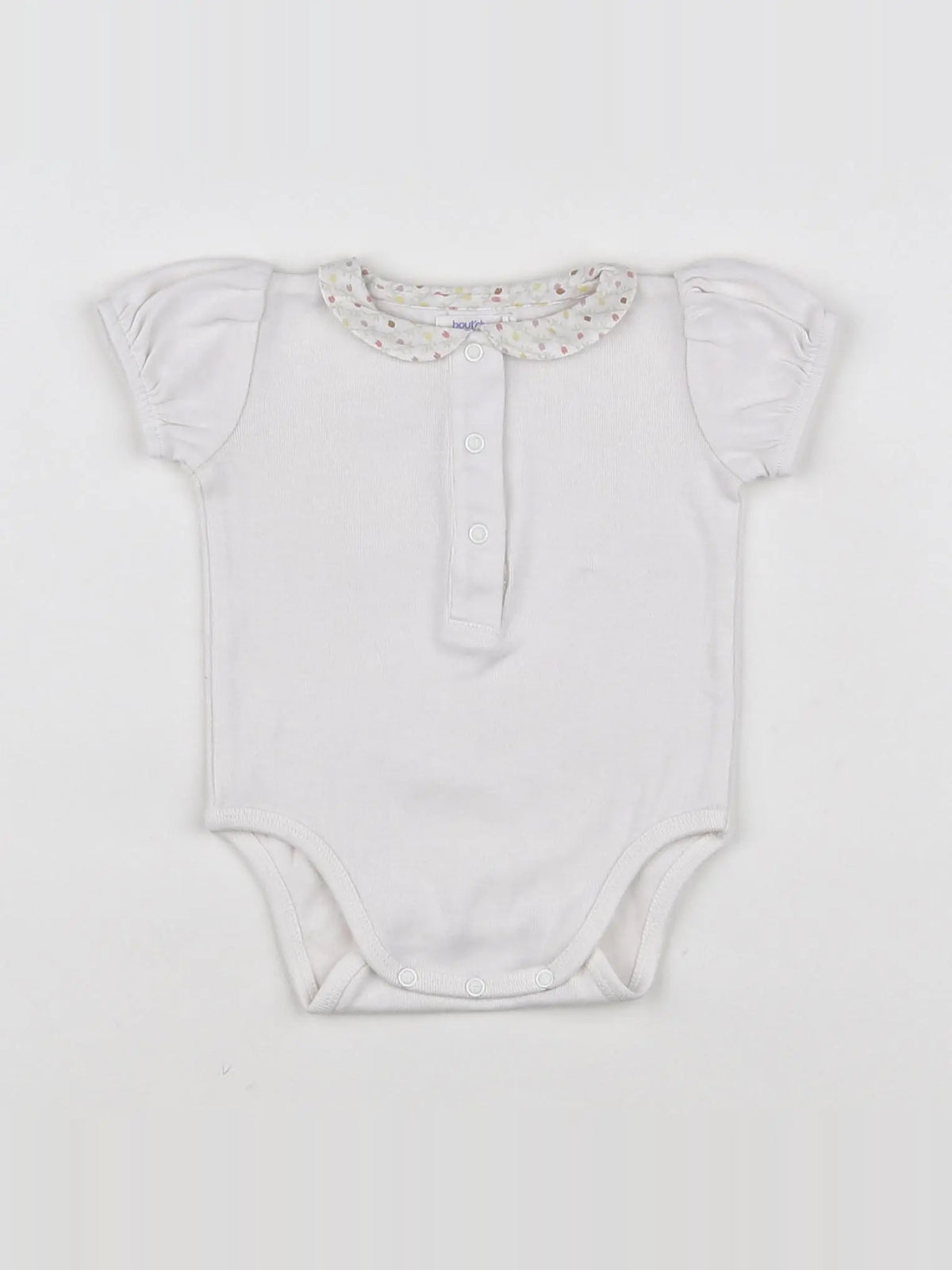 Boutchou - body vetement blanc, rose - 3 mois