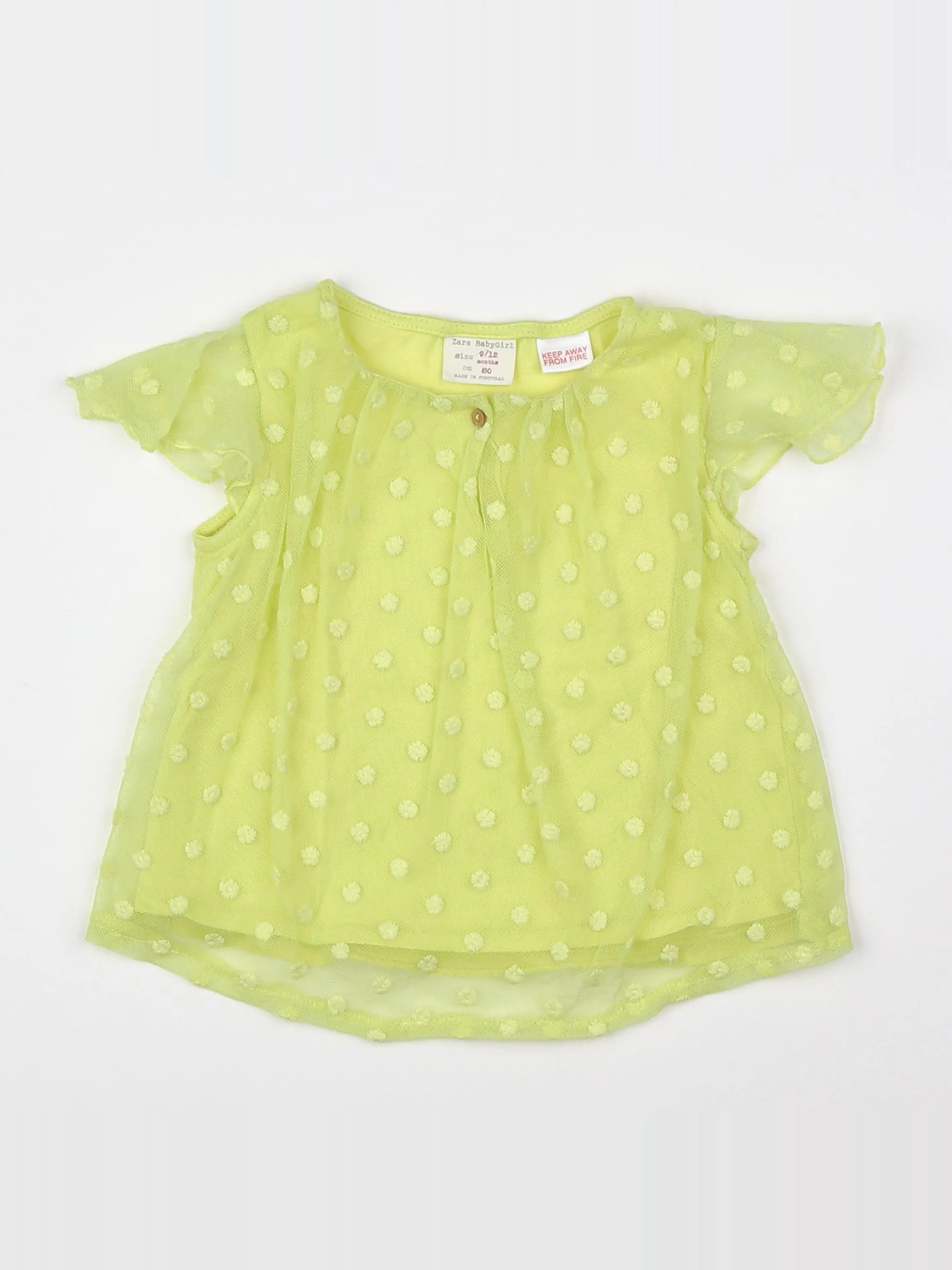 Zara - blouse jaune - 9/12 mois