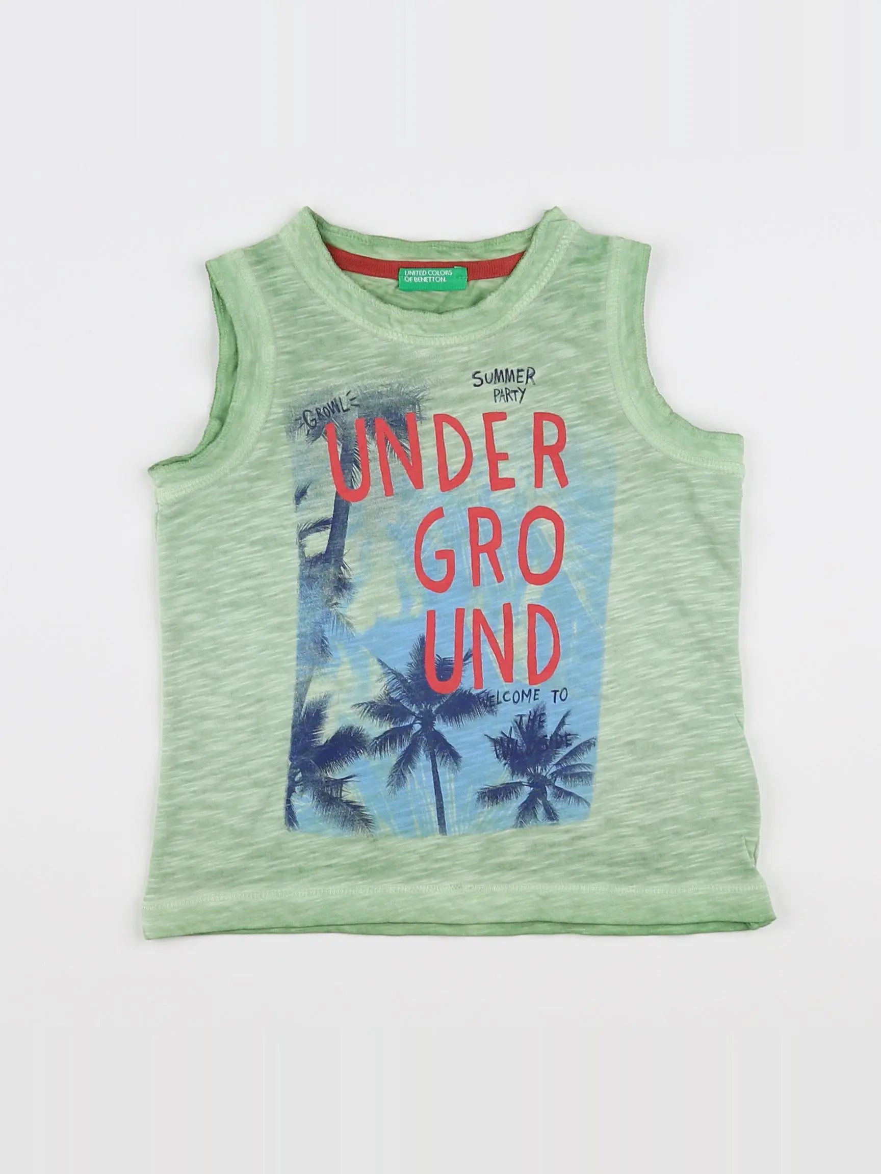 Benetton - débardeur vert - 12 mois