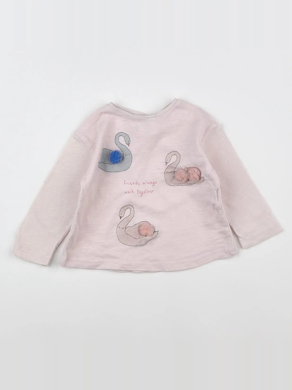 Zara - tee-shirt rose - 6/9 mois