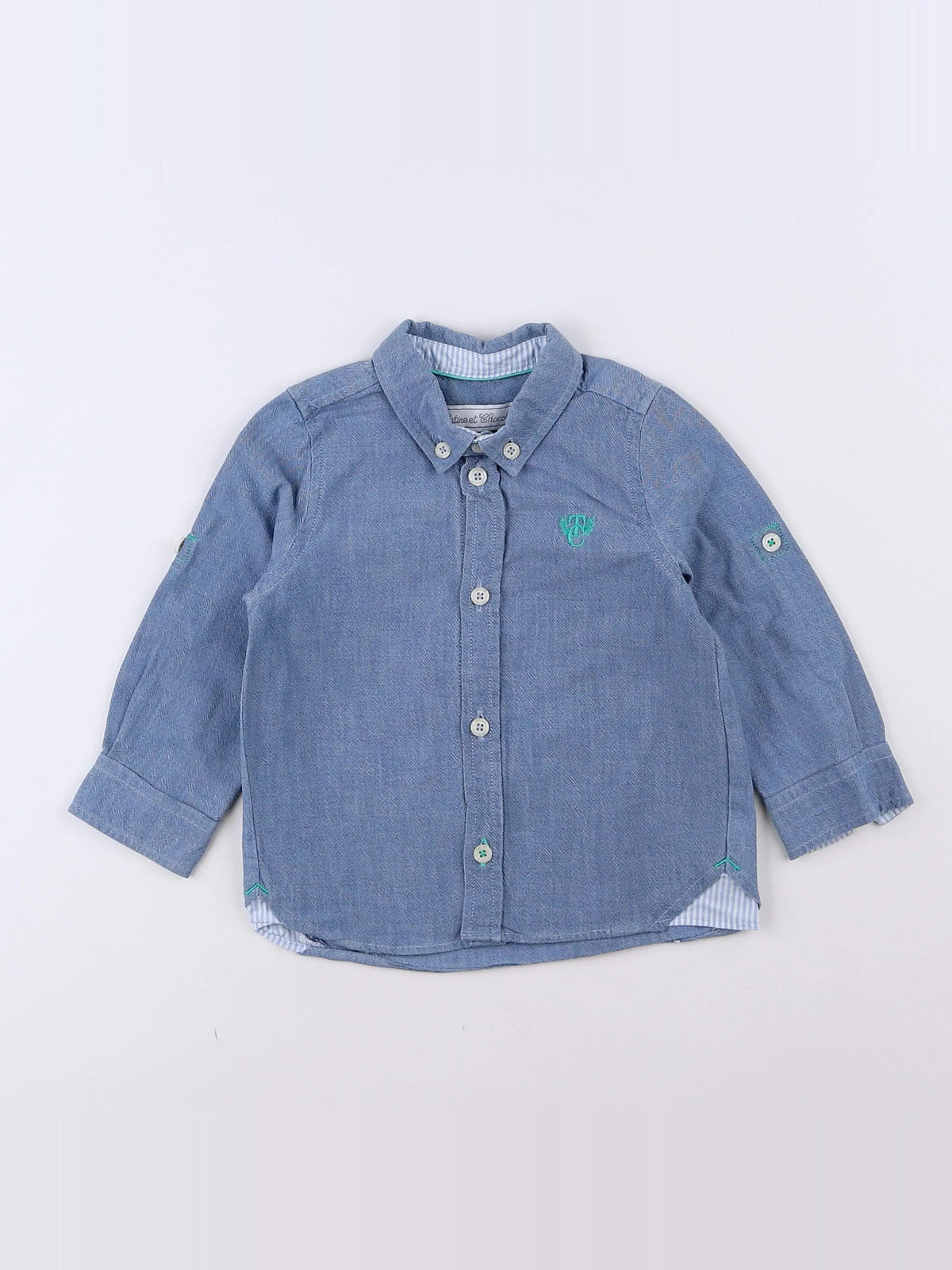 Tartine & Chocolat - chemise bleu - 12 mois