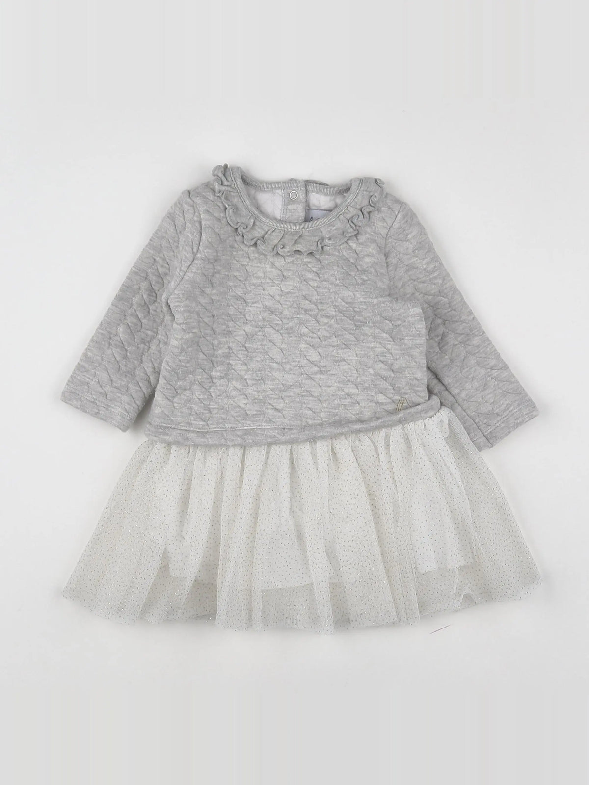 Petit Bateau - robe gris - 6 mois