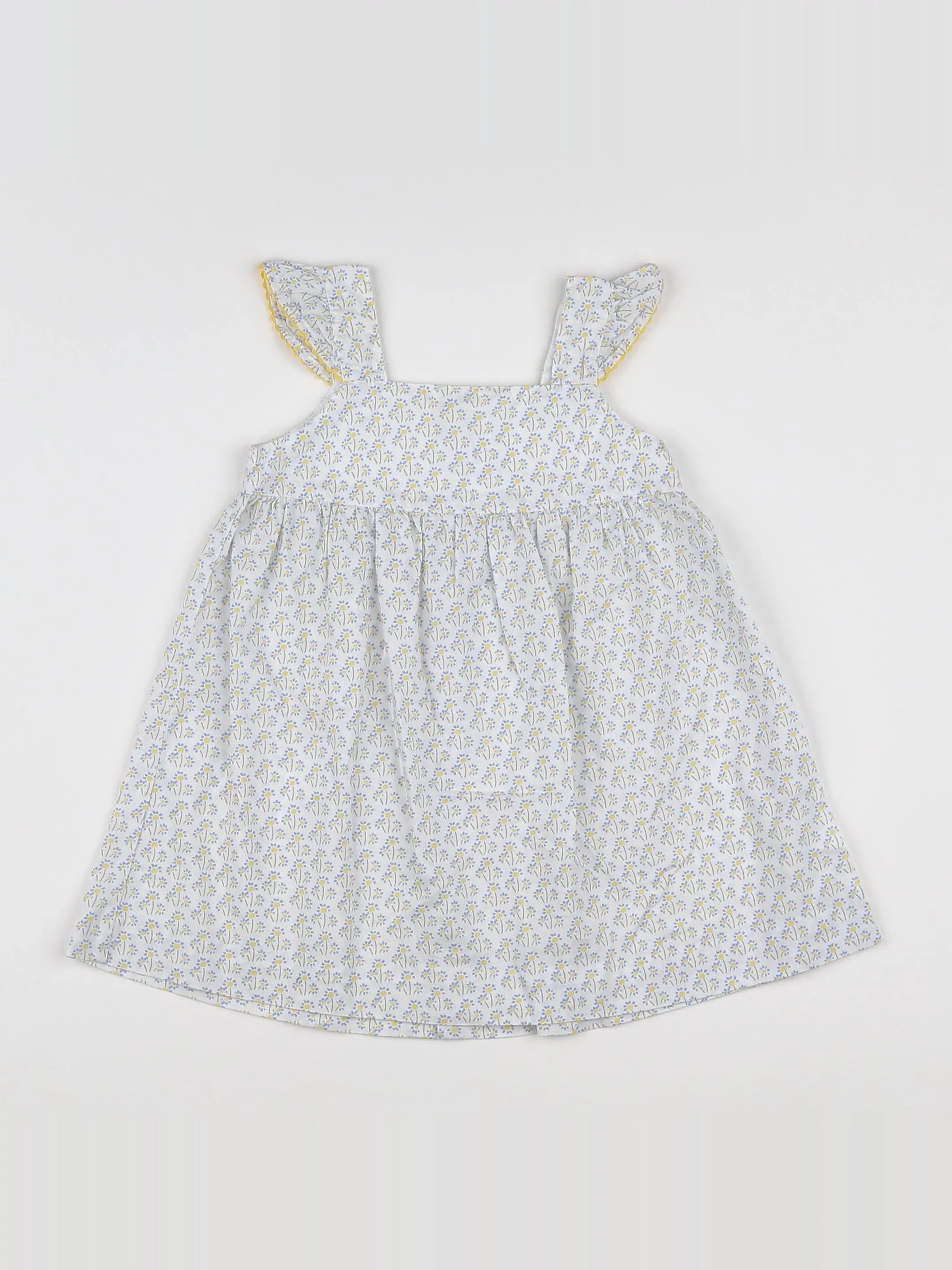 Jacadi - robe blanc, jaune - 12 mois