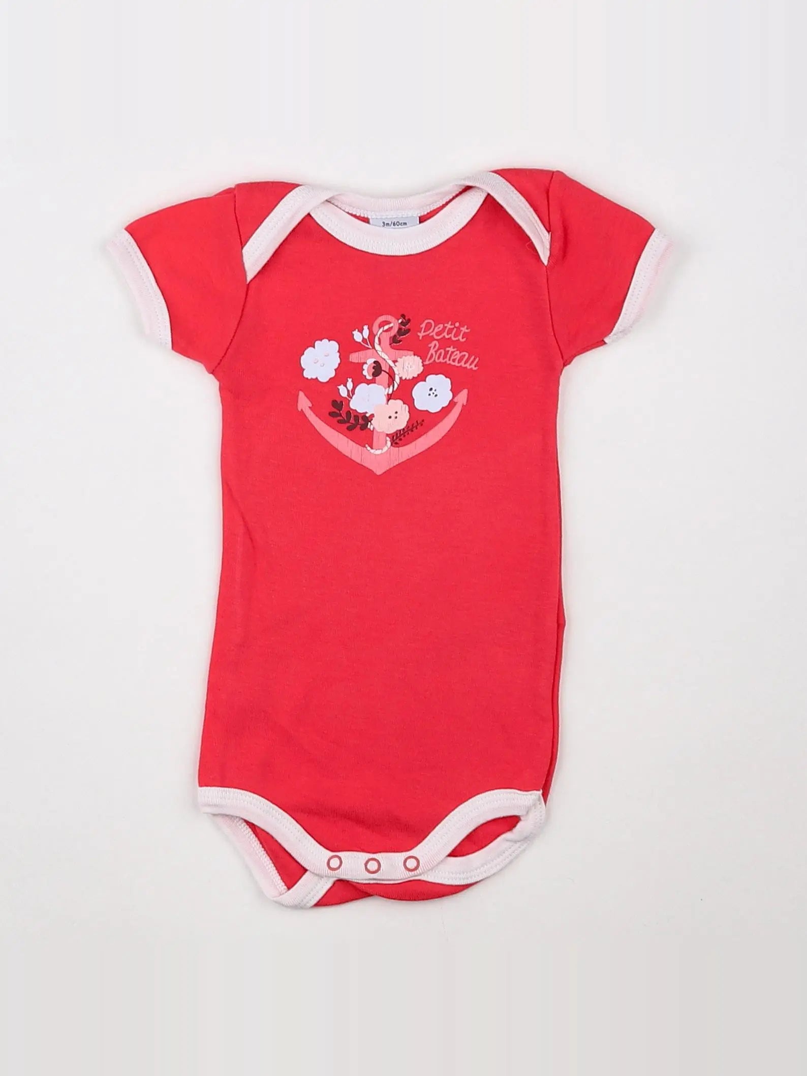 Petit Bateau - body rose - 3 mois