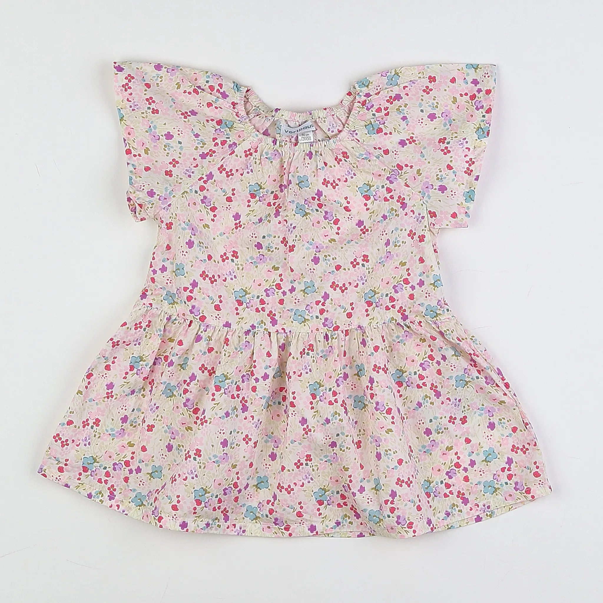 Vertbaudet - robe multicolore - 12 mois