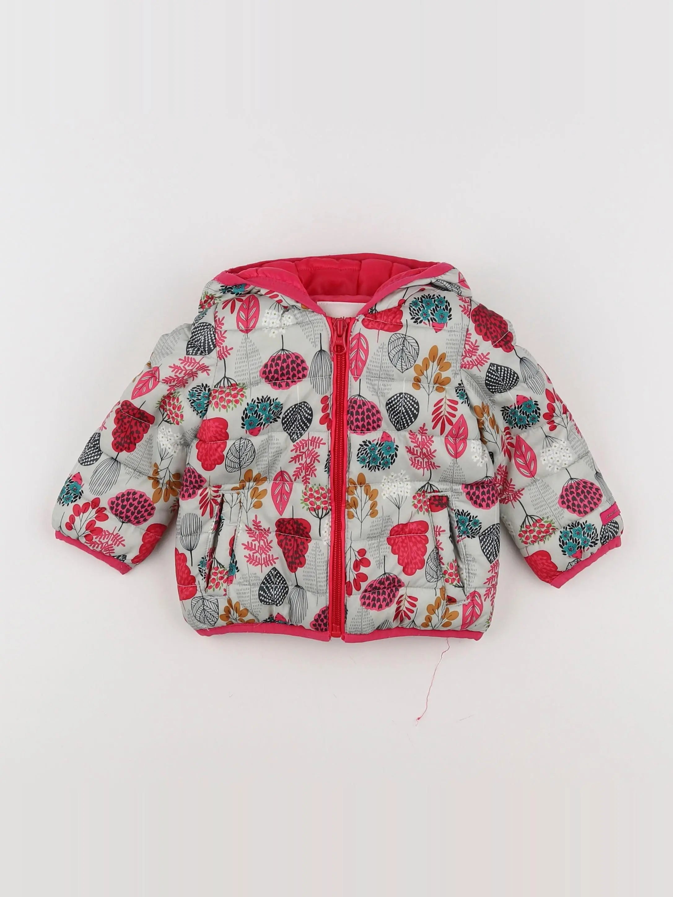 Catimini - doudoune rose, gris - 6 mois