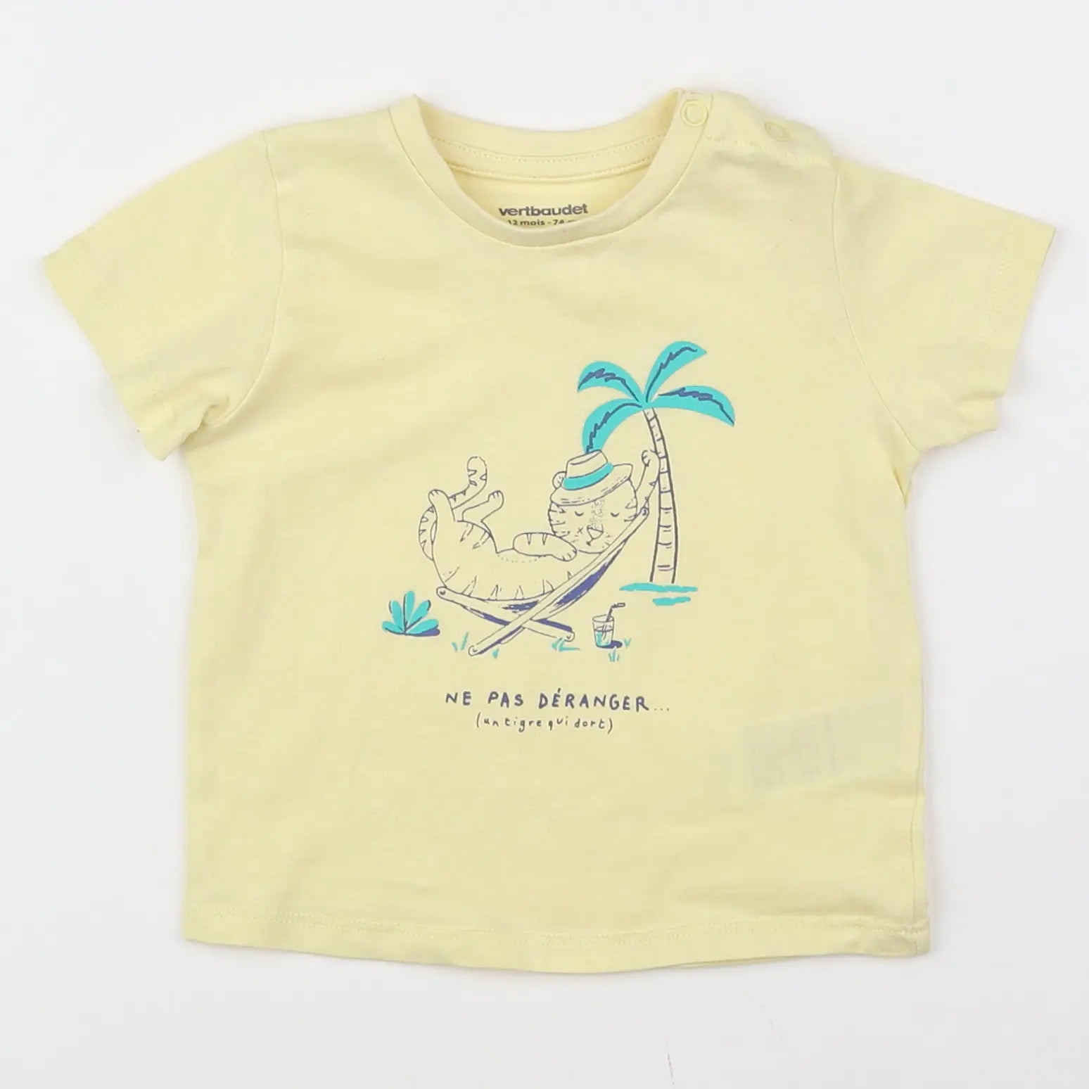 Vertbaudet - tee-shirt jaune - 12 mois