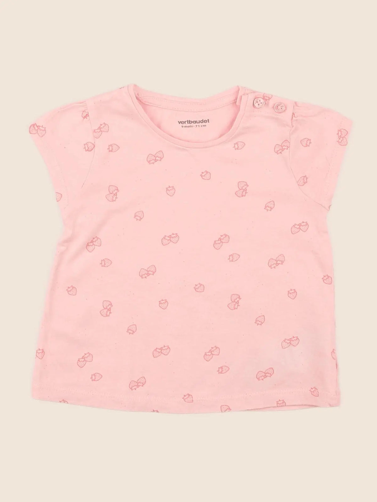 Vertbaudet - tee-shirt rose - 9 mois