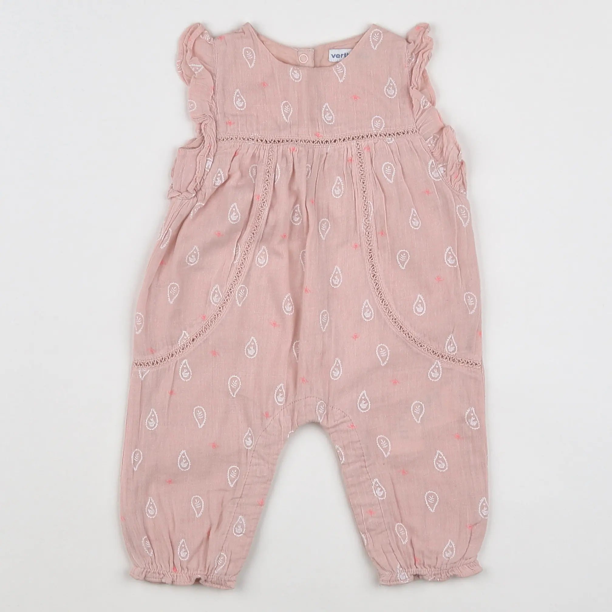 Vertbaudet - combinaison rose - 3 mois