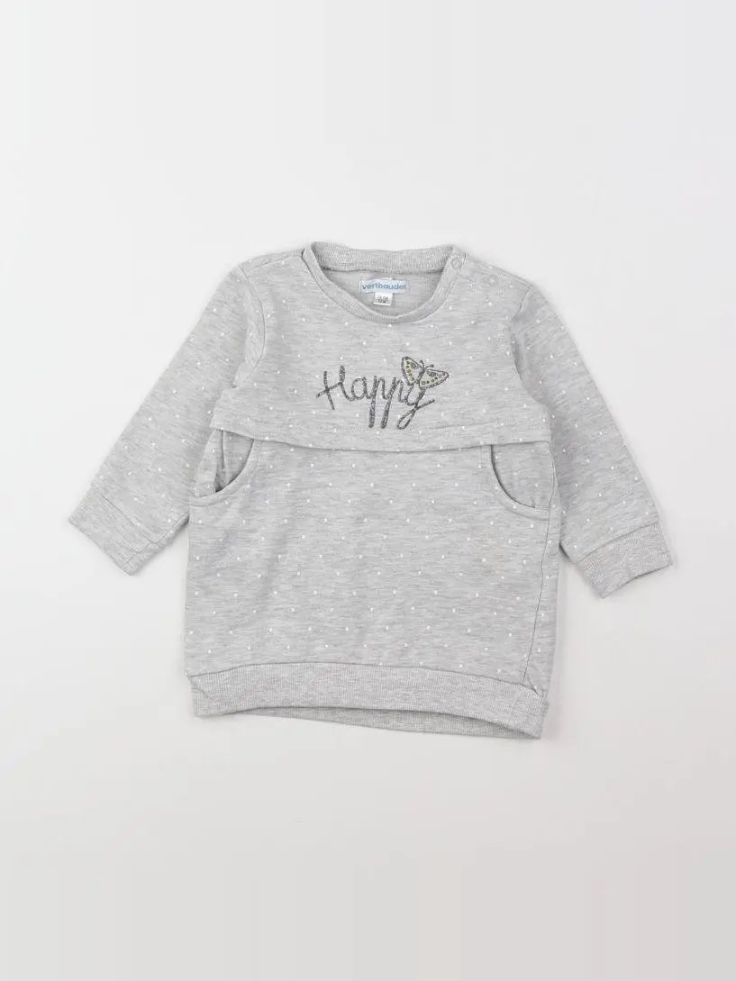 Vertbaudet - sweat gris - 12 mois