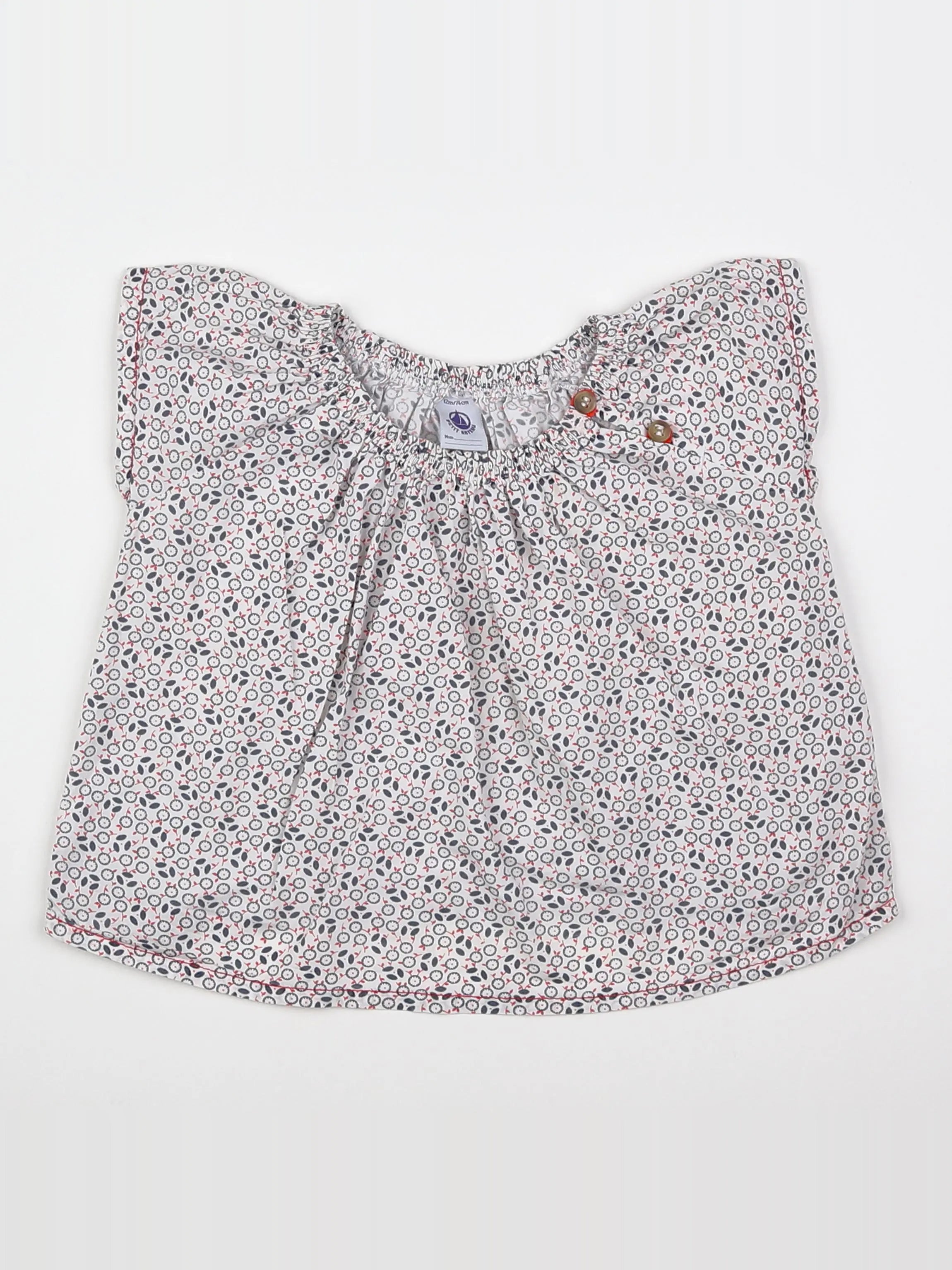 Petit Bateau - blouse blanc - 12 mois