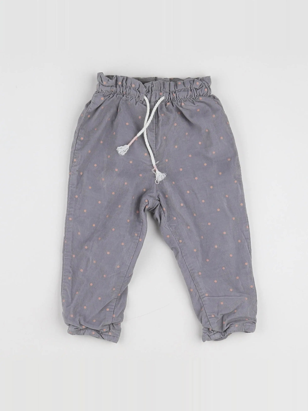 H&M - pantalon gris, rose - 12 mois