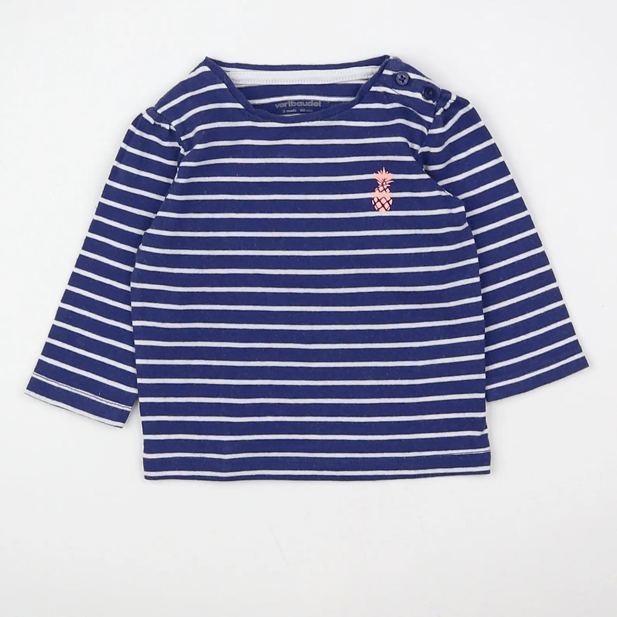 Vertbaudet - tee-shirt bleu - 3 mois