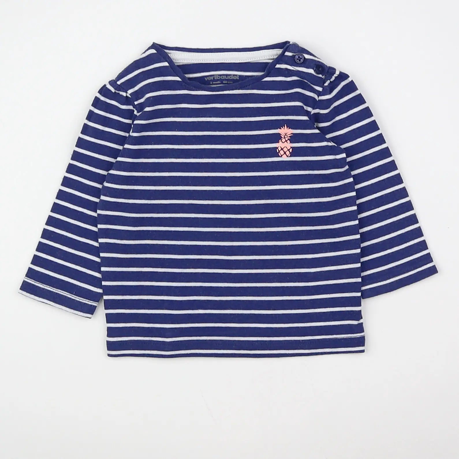 Vertbaudet - tee-shirt bleu - 3 mois