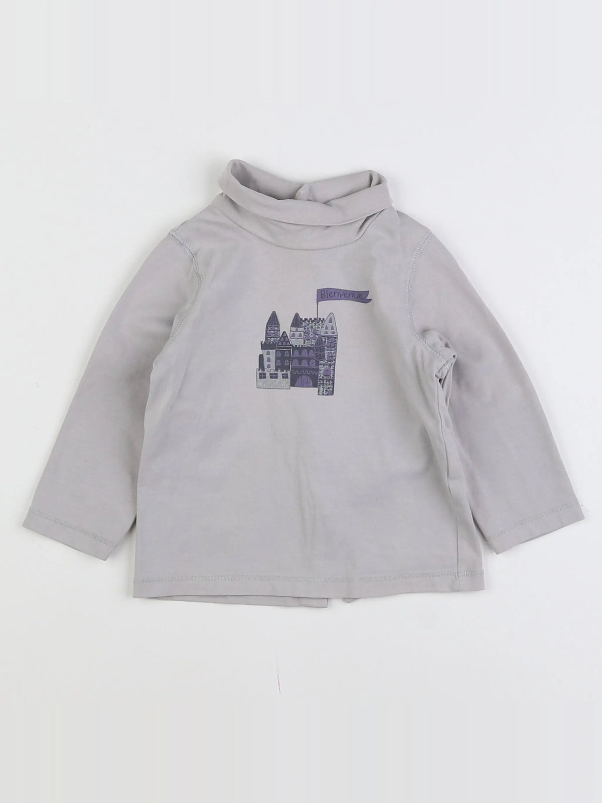 Vertbaudet - sous-pull gris - 9 mois