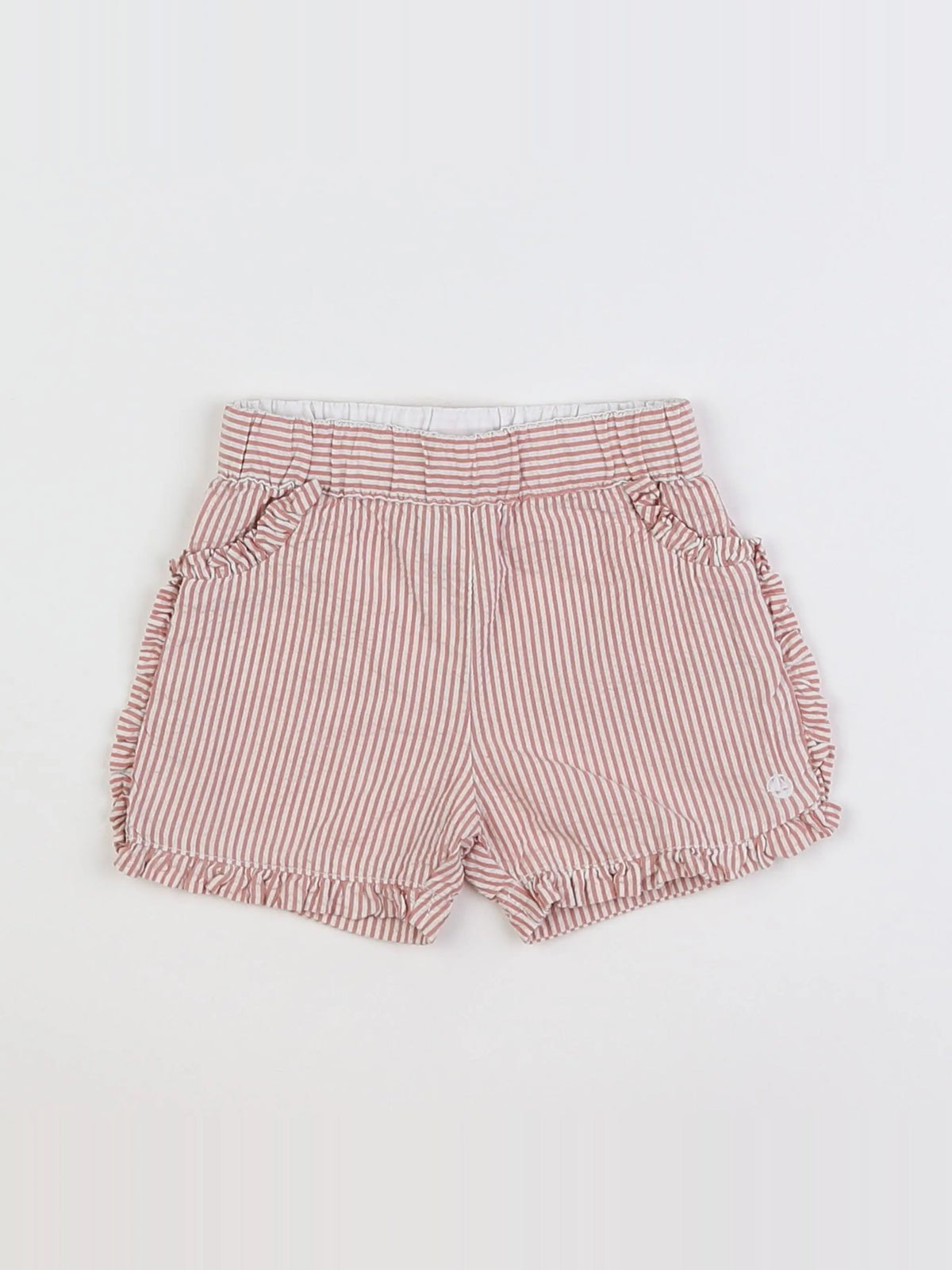 Petit Bateau - short blanc, rose - 6 mois
