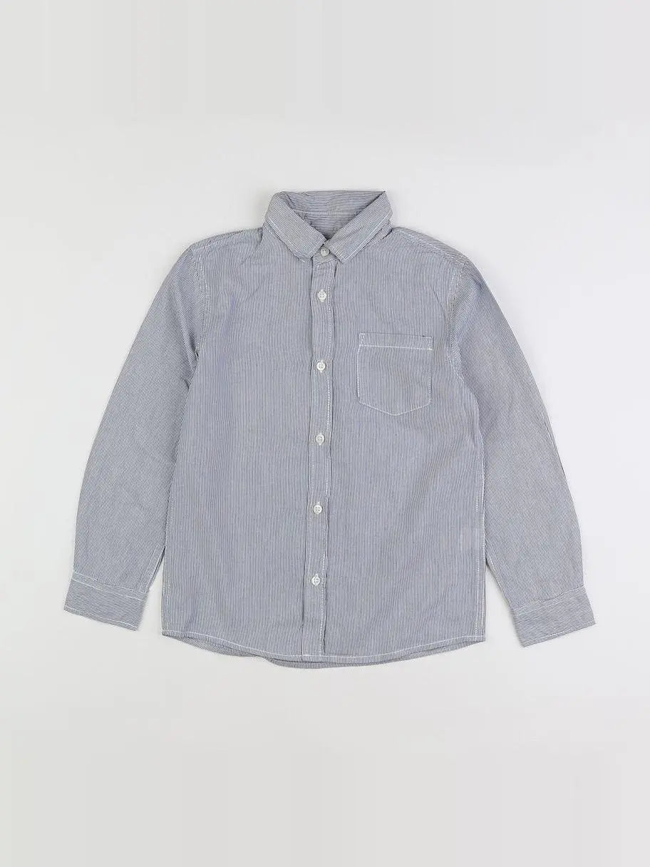Monoprix - chemise blanc, bleu - 8 ans