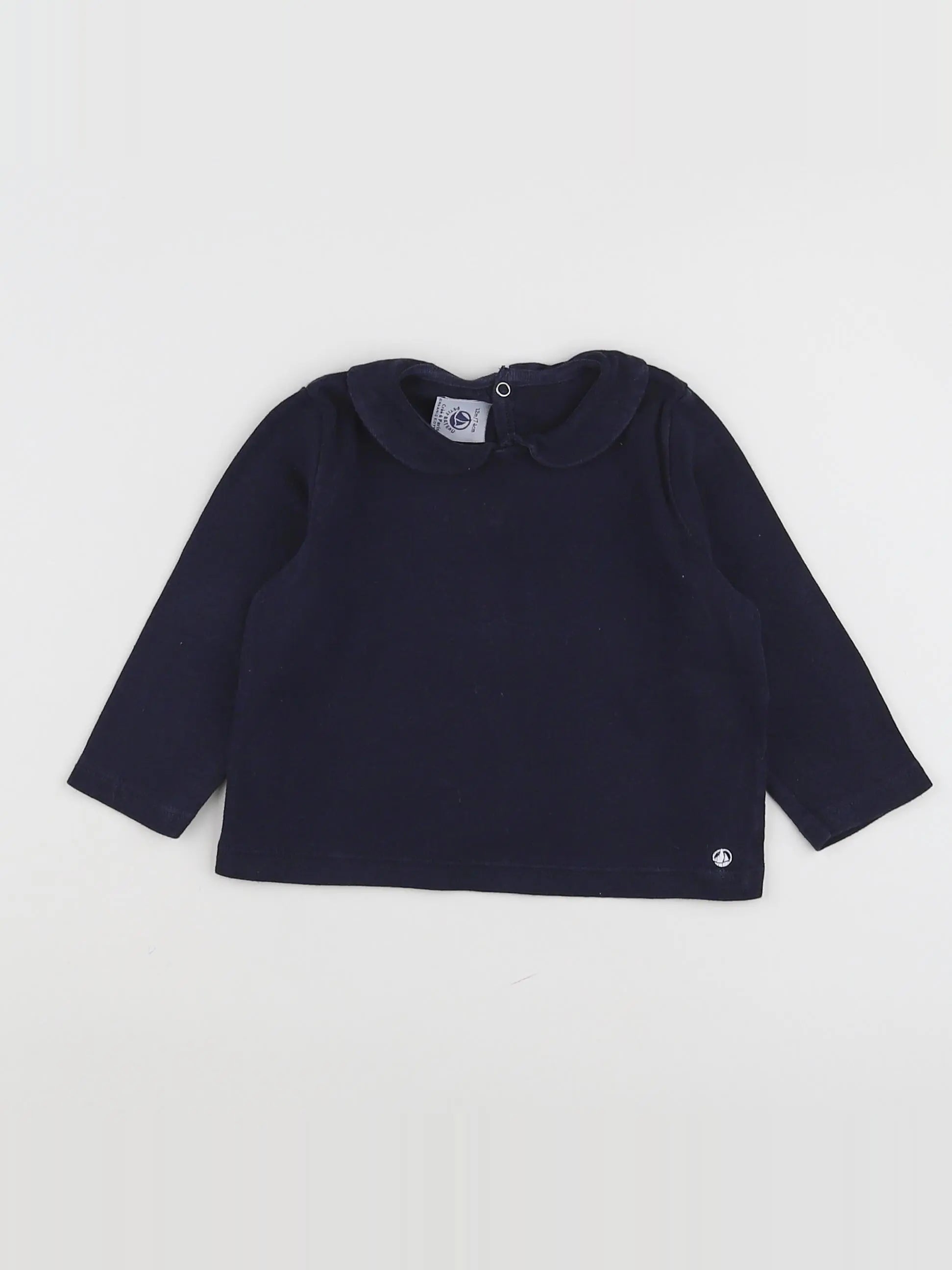 Petit Bateau - tee-shirt bleu - 12 mois