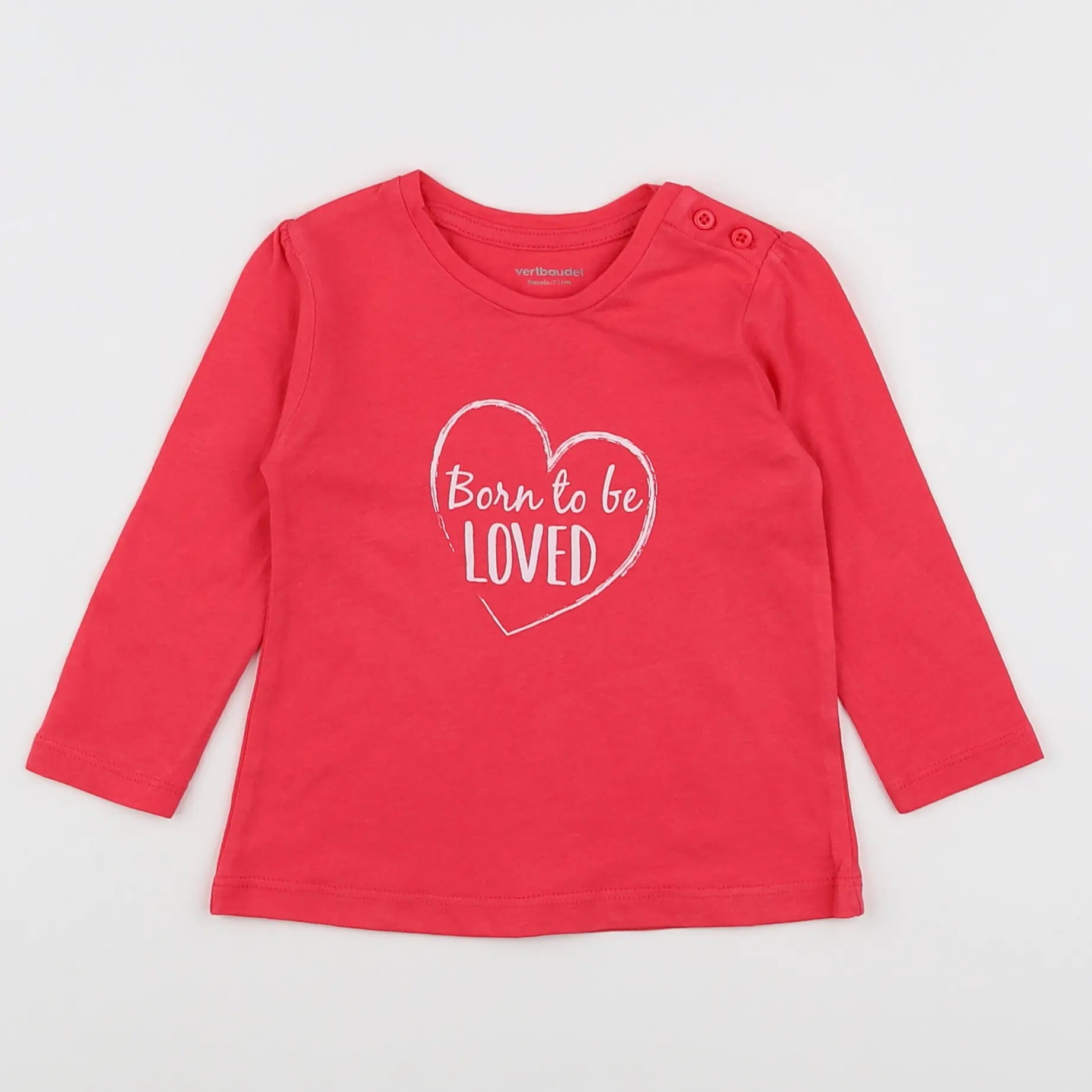 Vertbaudet - tee-shirt rose - 9 mois