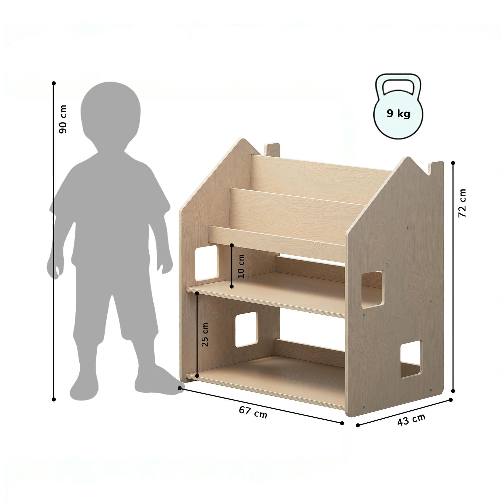 Étagère Montessori 2 en 1 polyvalente