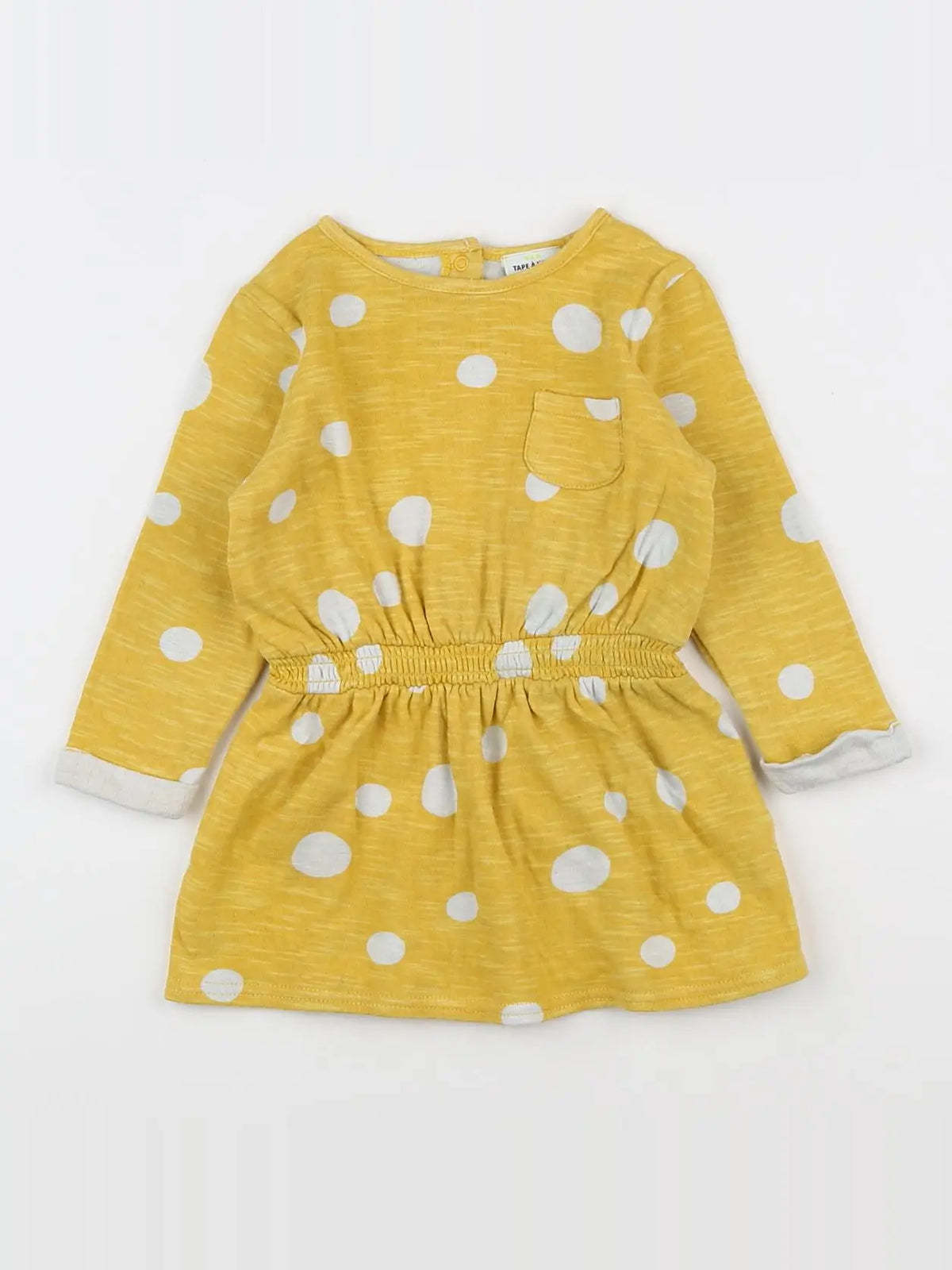 Tape à l'oeil - robe jaune, blanc - 18 mois