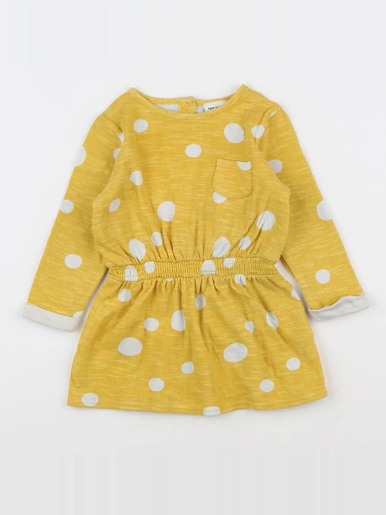 Tape à l'oeil - robe jaune, blanc - 18 mois