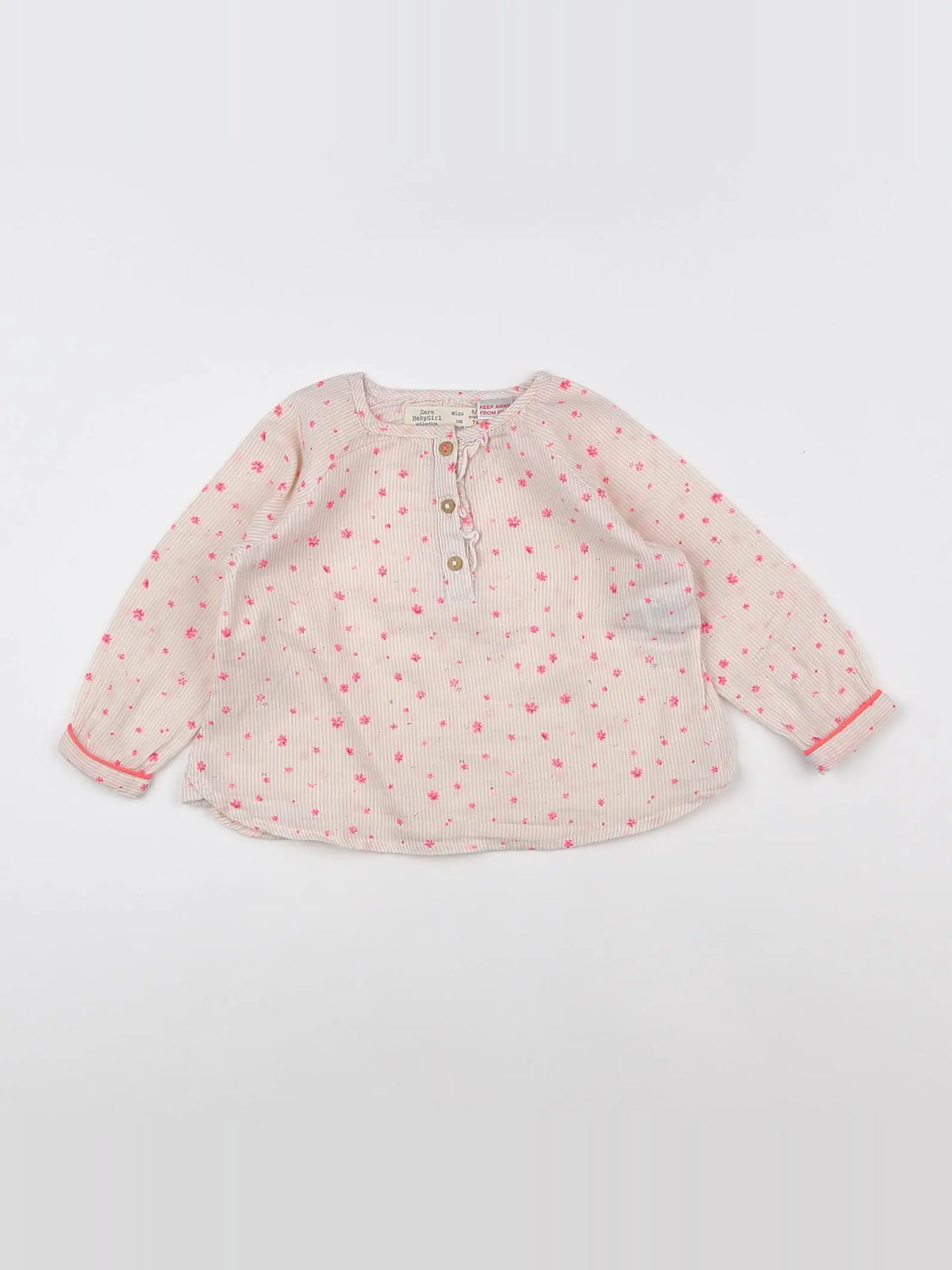 Zara - blouse rose - 6/9 mois