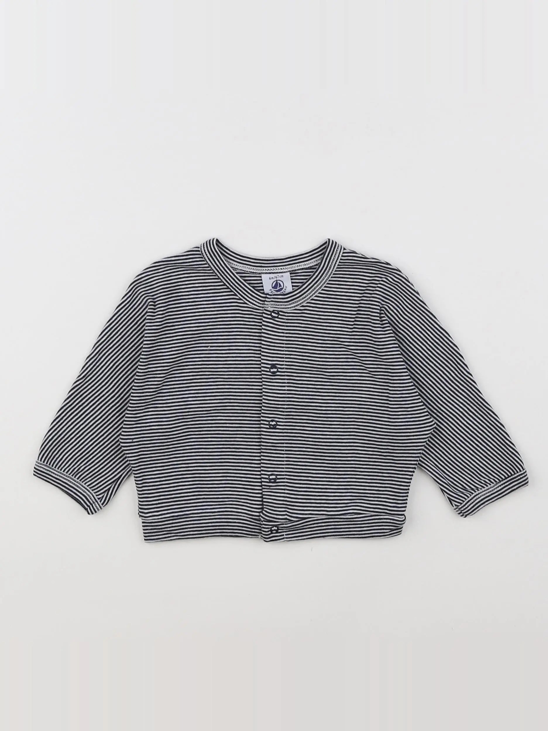 Petit Bateau - tee-shirt bleu - 6 mois
