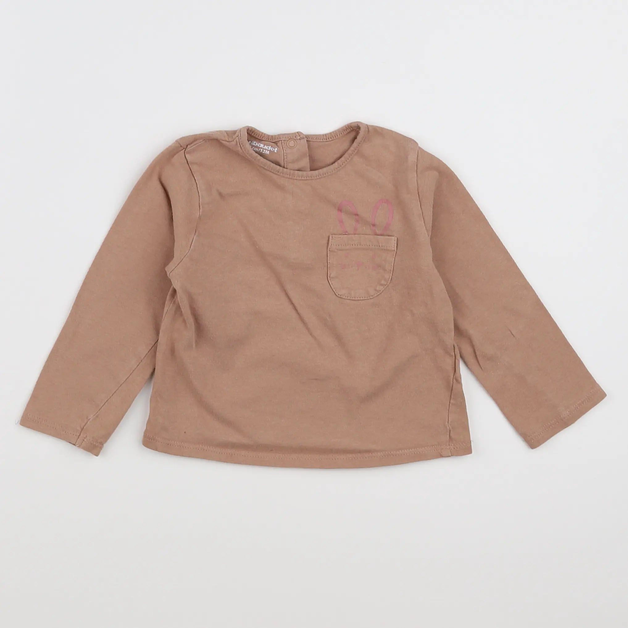 Vertbaudet - tee-shirt marron - 12 mois