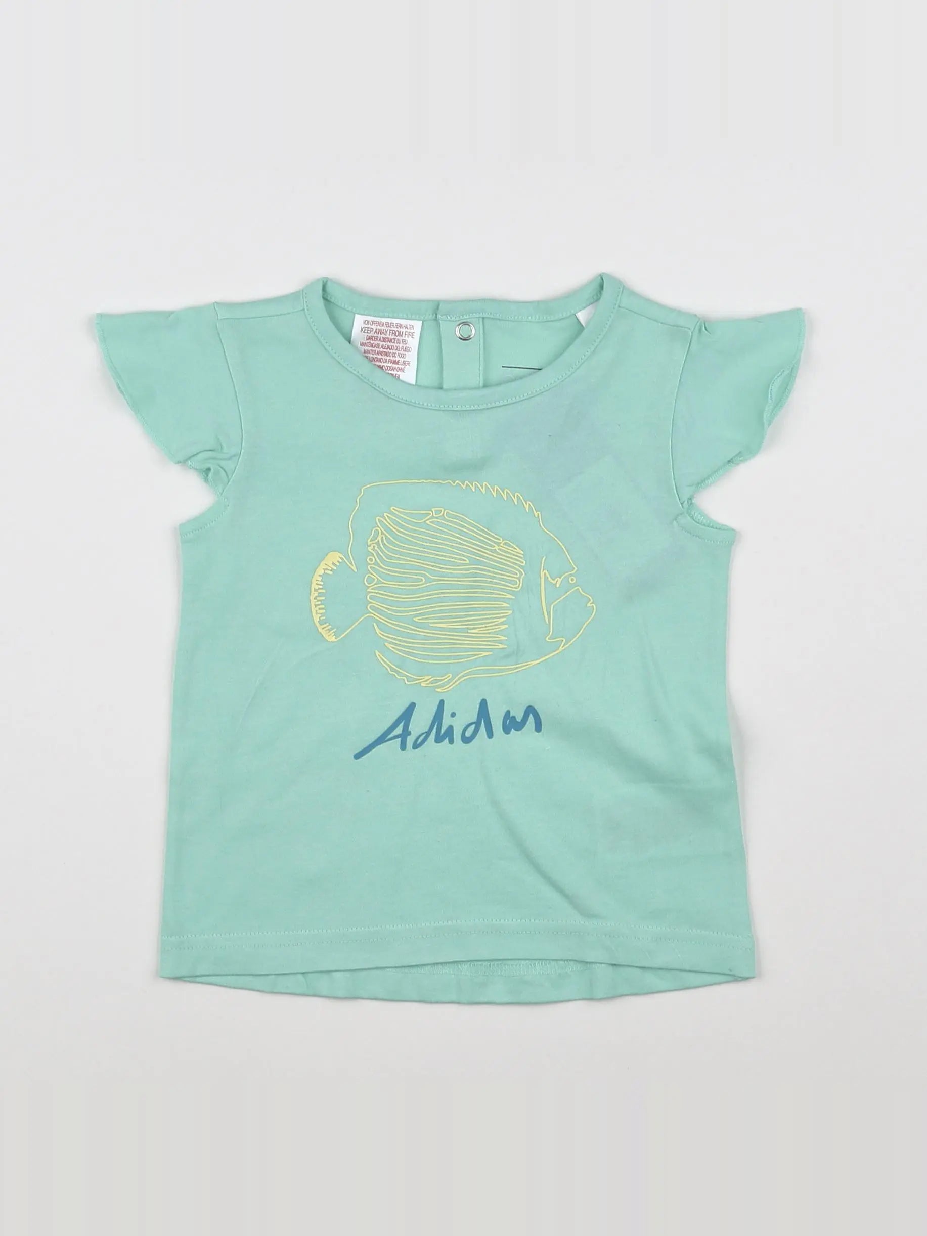 Adidas - tee-shirt vert, multicolore (état neuf) - 6/9 mois