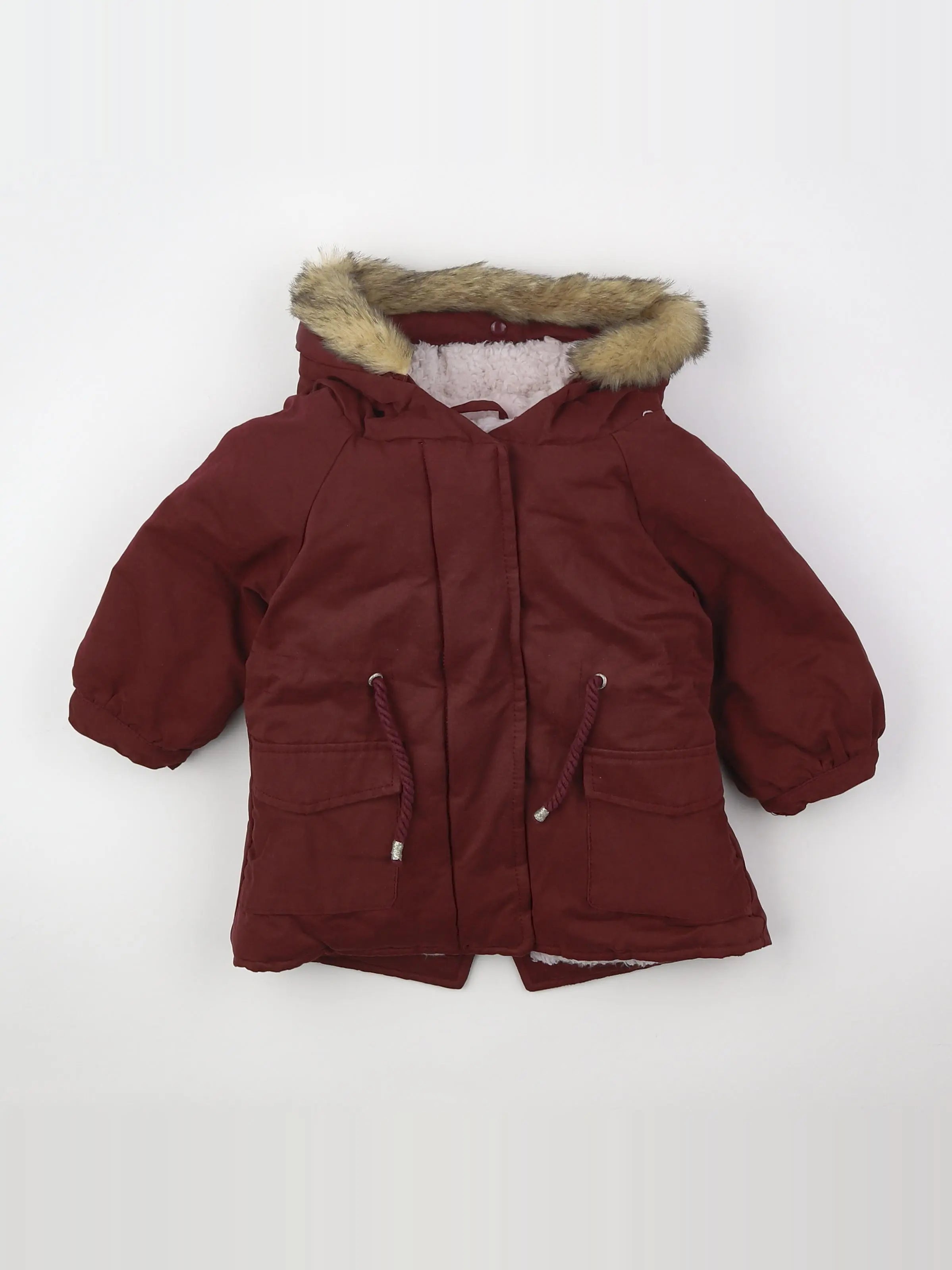 Vertbaudet - manteau rouge - 12 mois