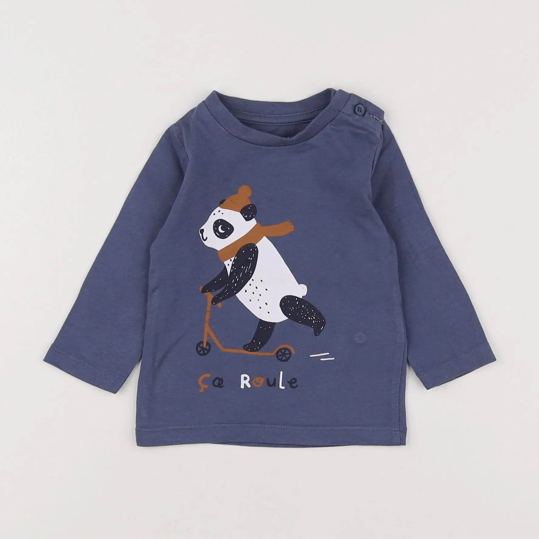 Vertbaudet - tee-shirt bleu - 6 mois