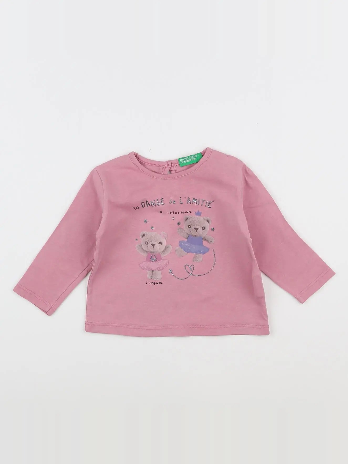 Benetton - tee-shirt rose - 3/6 mois