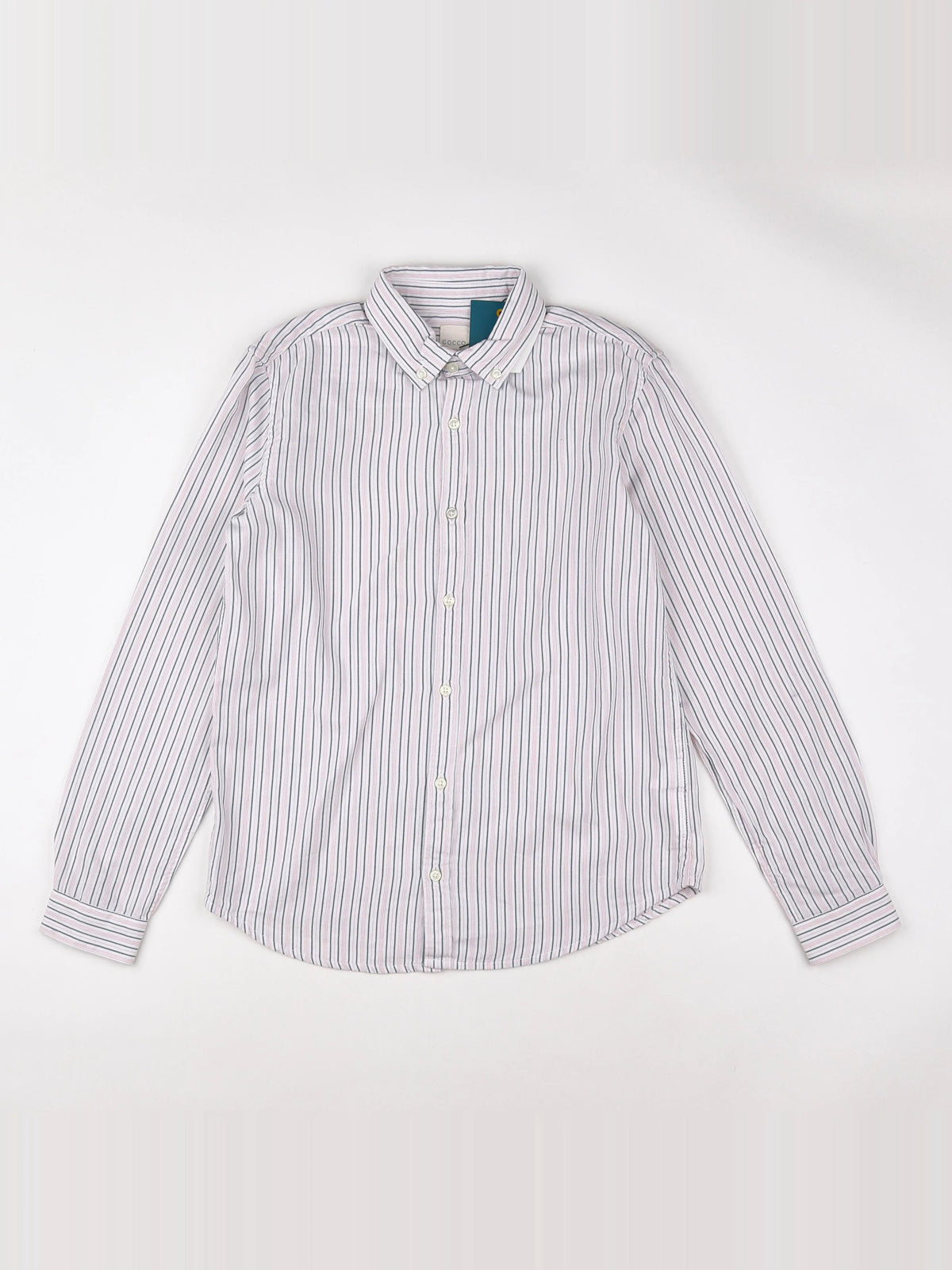 Gocco - chemise blanc, rose (état neuf) - 11/12 ans