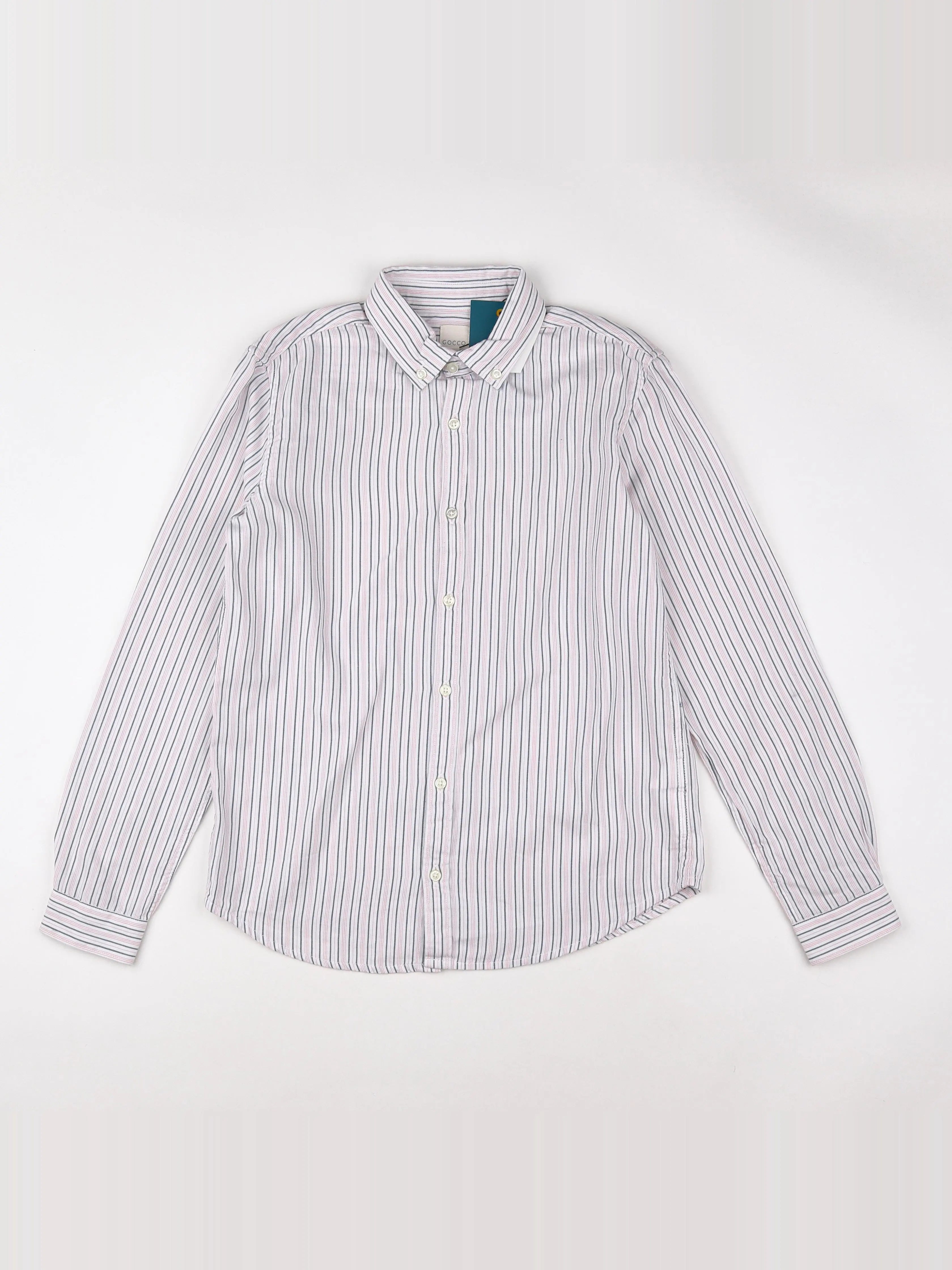 Gocco - chemise blanc, rose (état neuf) - 11/12 ans