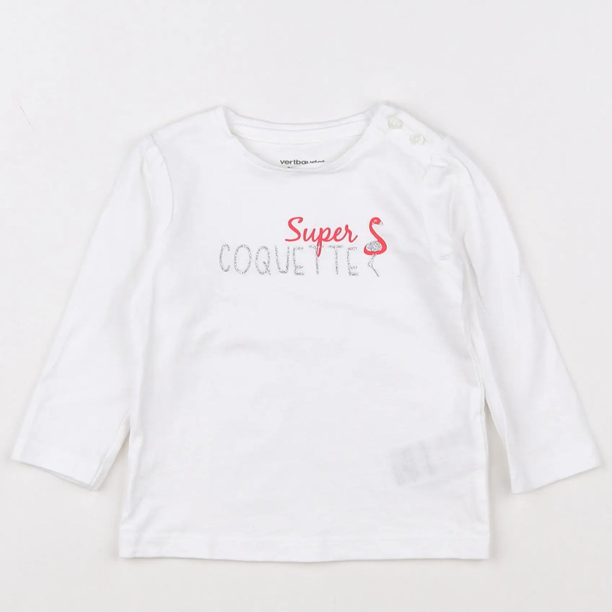 Vertbaudet - tee-shirt blanc - 9 mois
