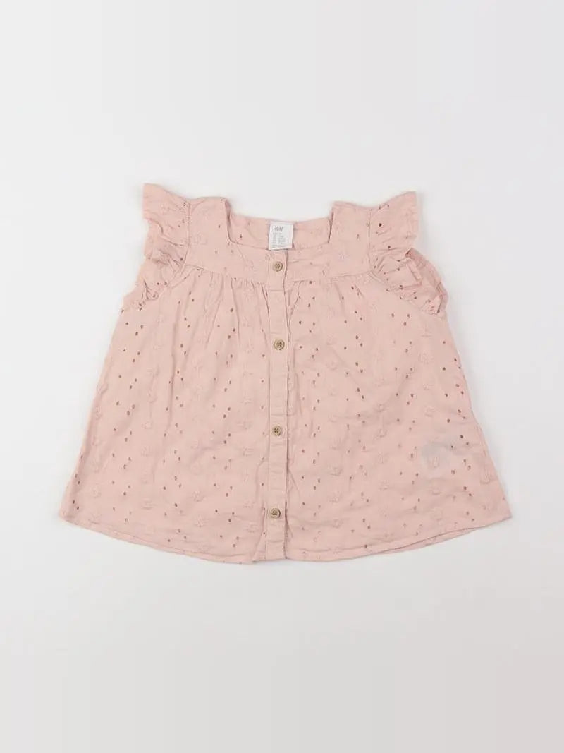 H&M - blouse rose - 9/12 mois