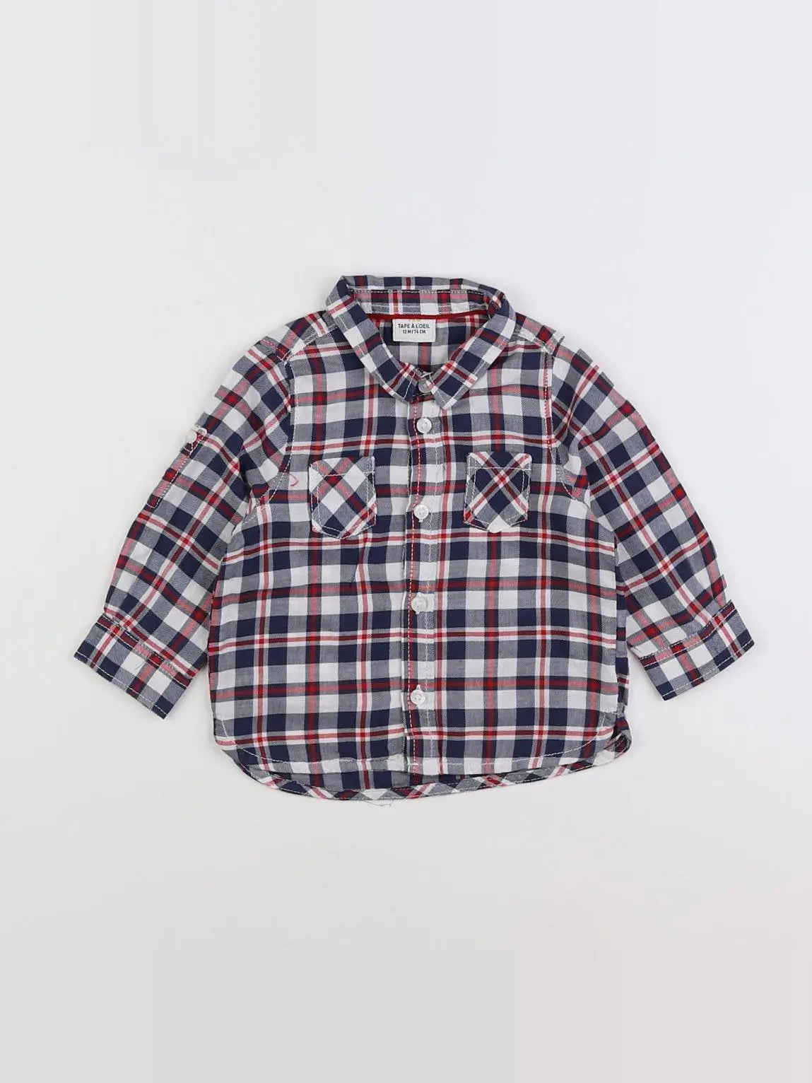 Tape à l'oeil - chemise blanc, bleu - 12 mois