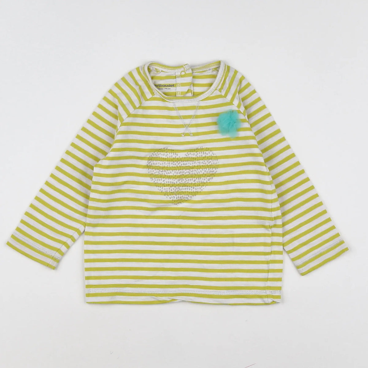 Vertbaudet - tee-shirt jaune - 12 mois