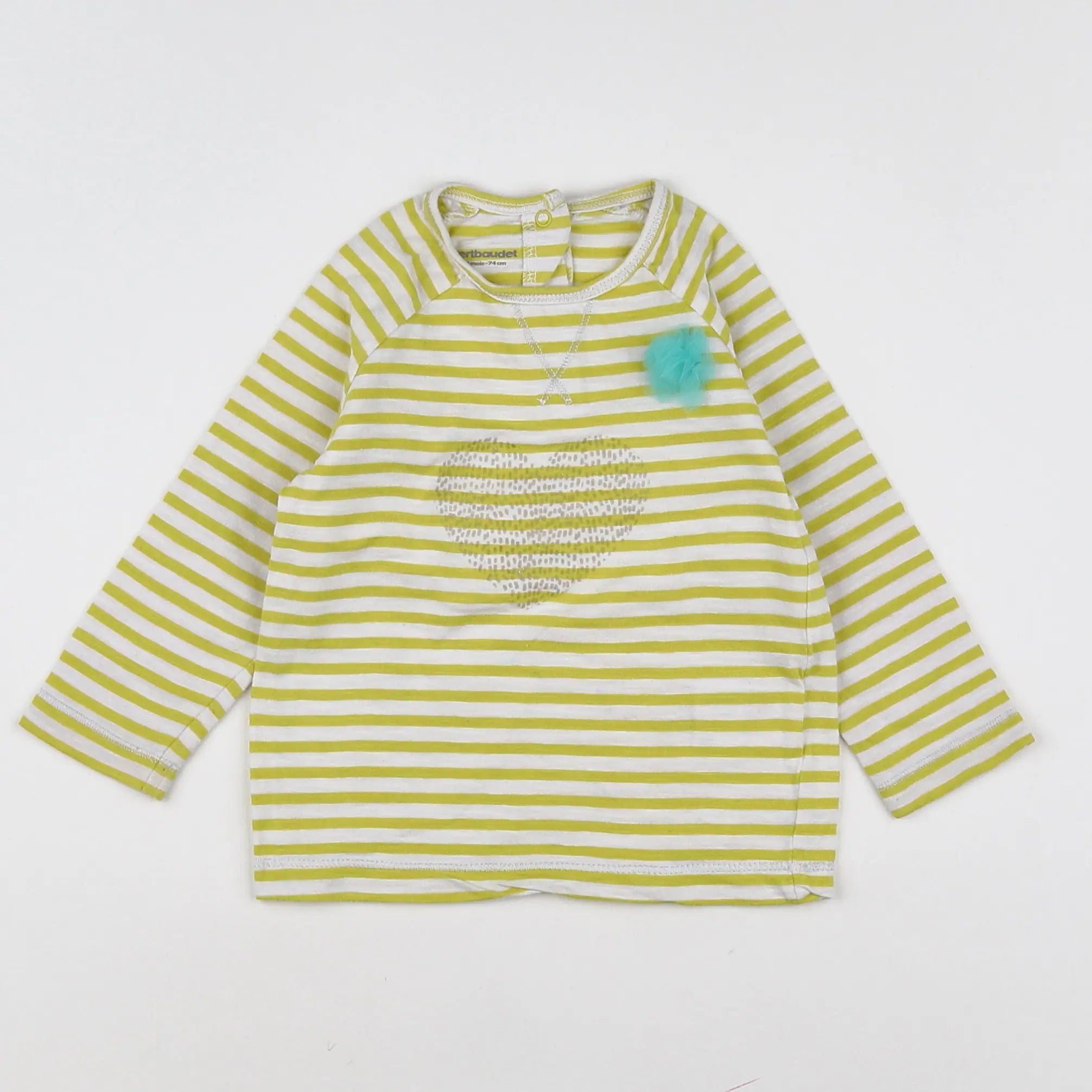 Vertbaudet - tee-shirt jaune - 12 mois
