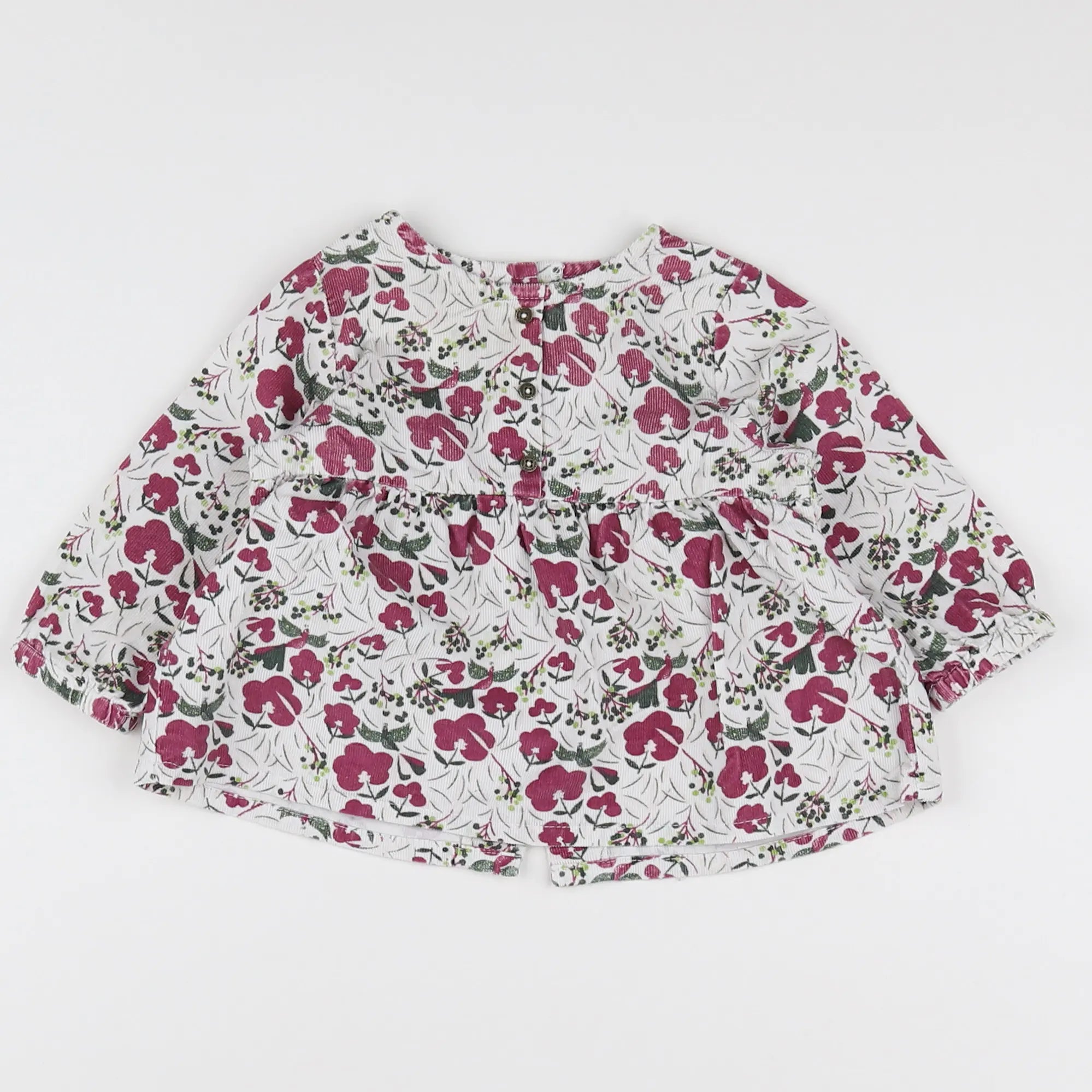 Vertbaudet - blouse blanc, rose - 6 mois