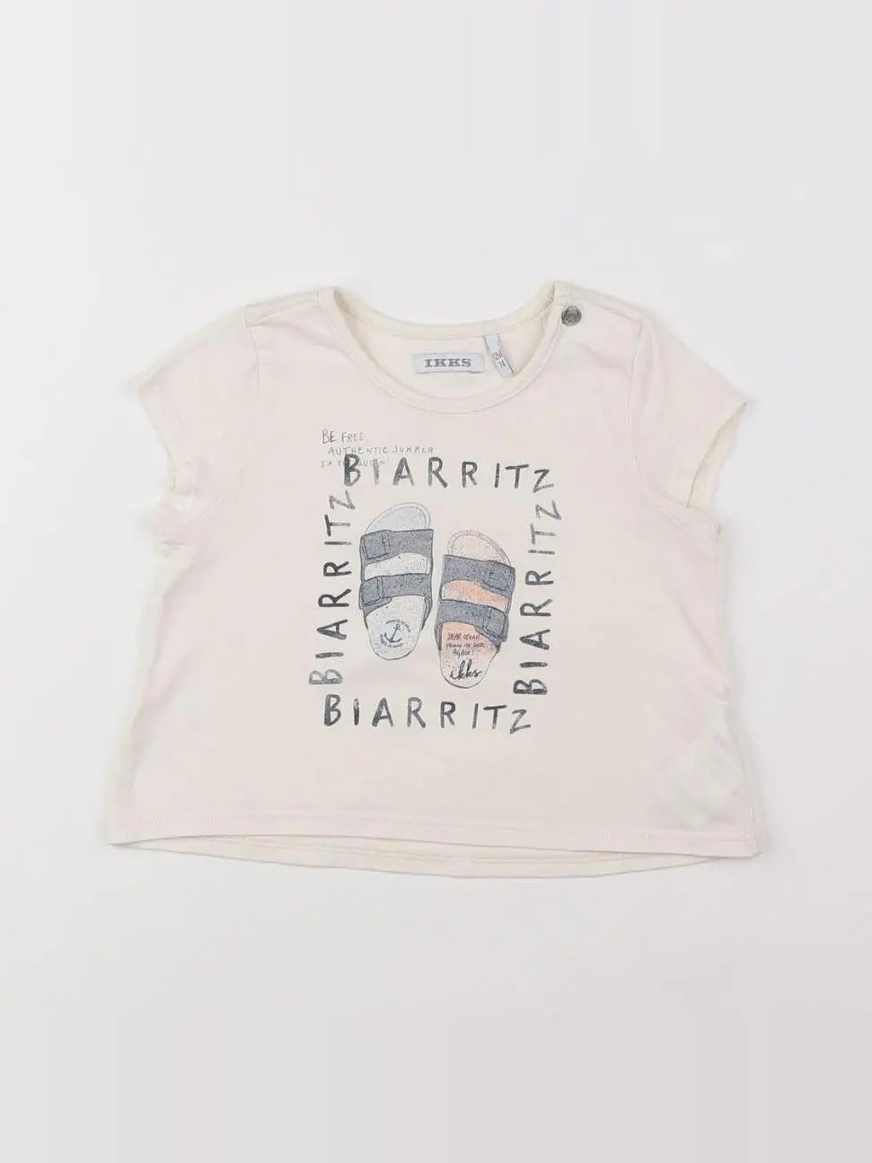 IKKS - tee-shirt beige, gris - 12 mois