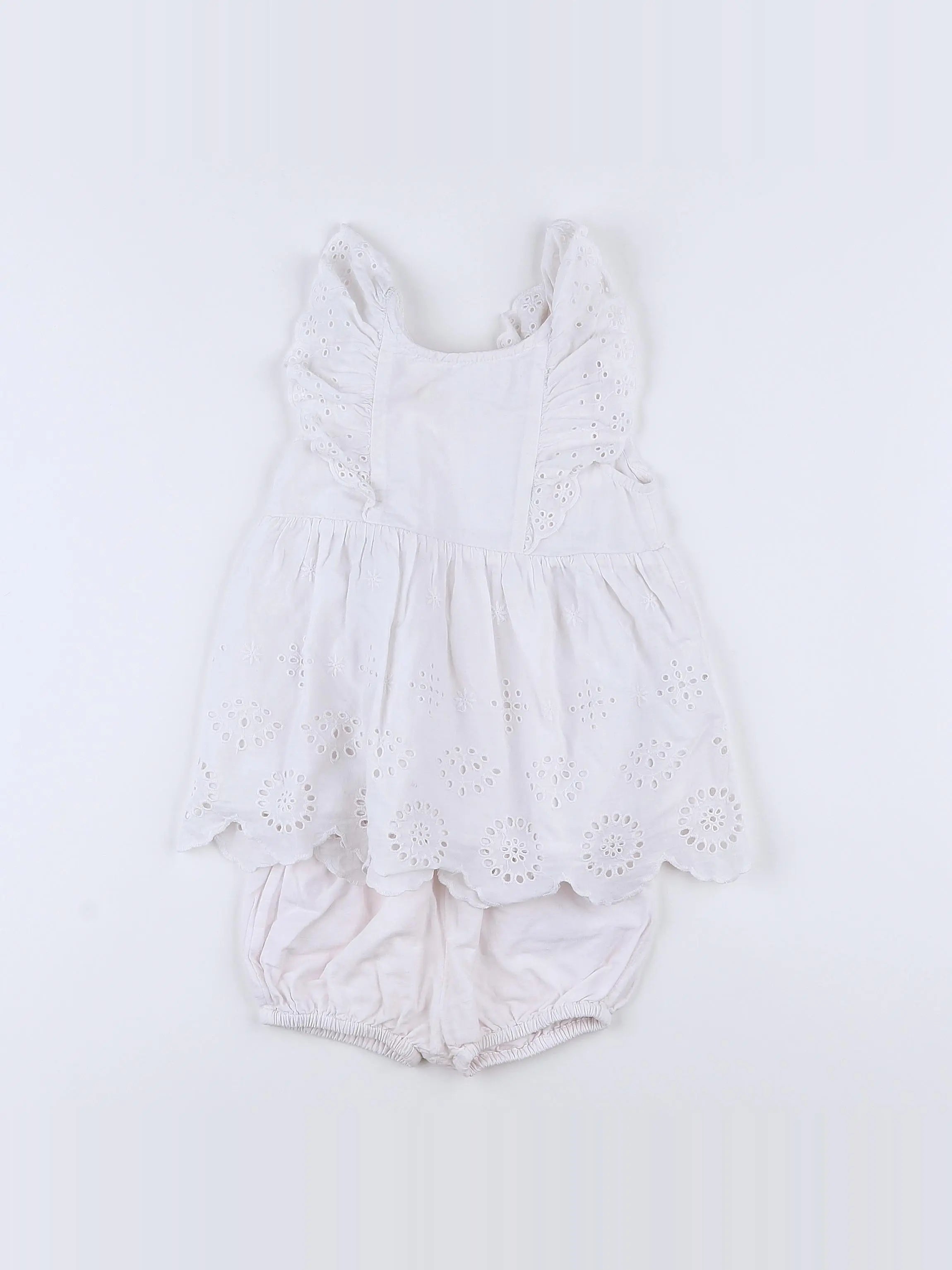 Vertbaudet - robe blanc - 12 mois