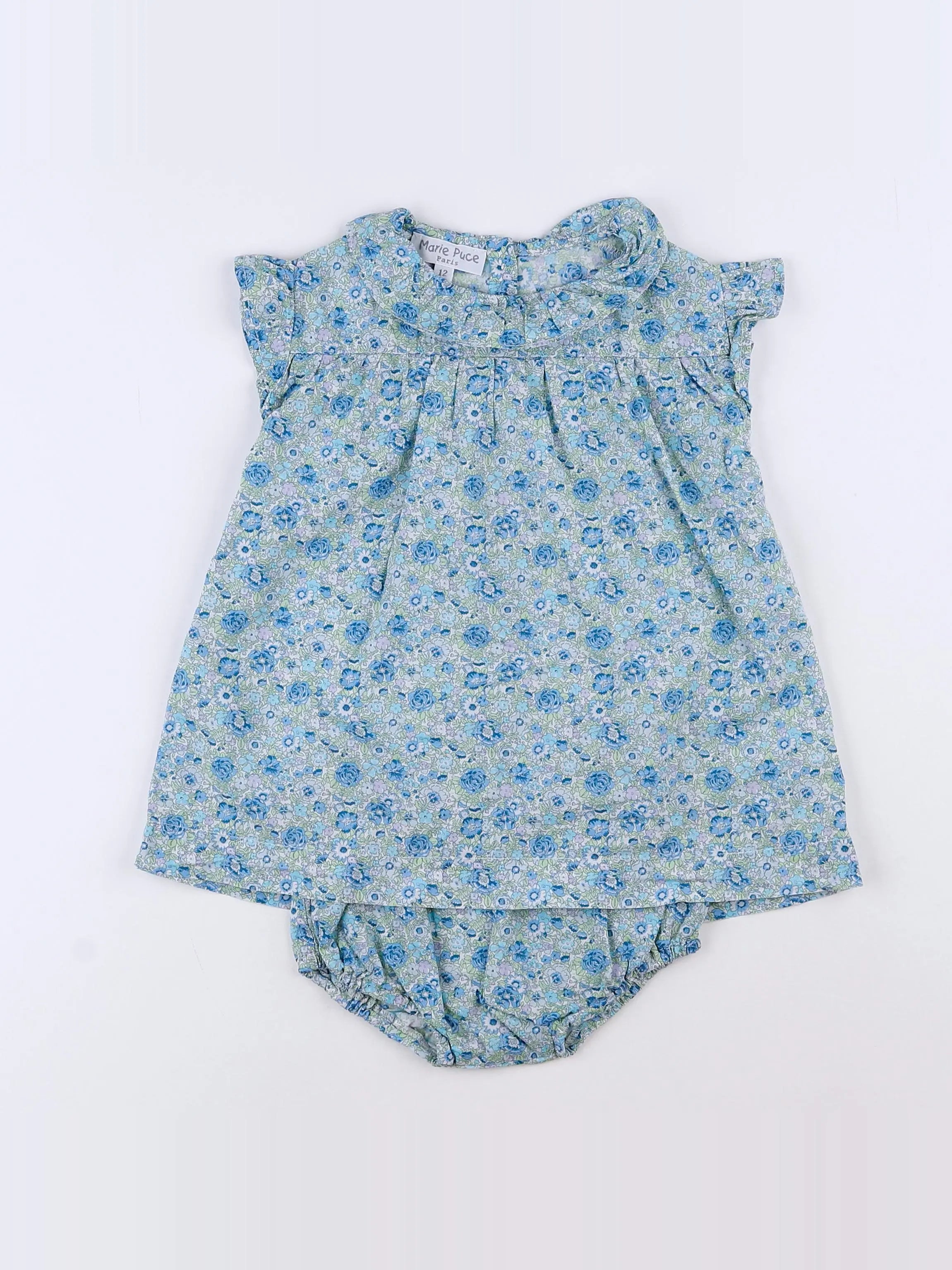 Marie Puce - robe bleu - 12 mois